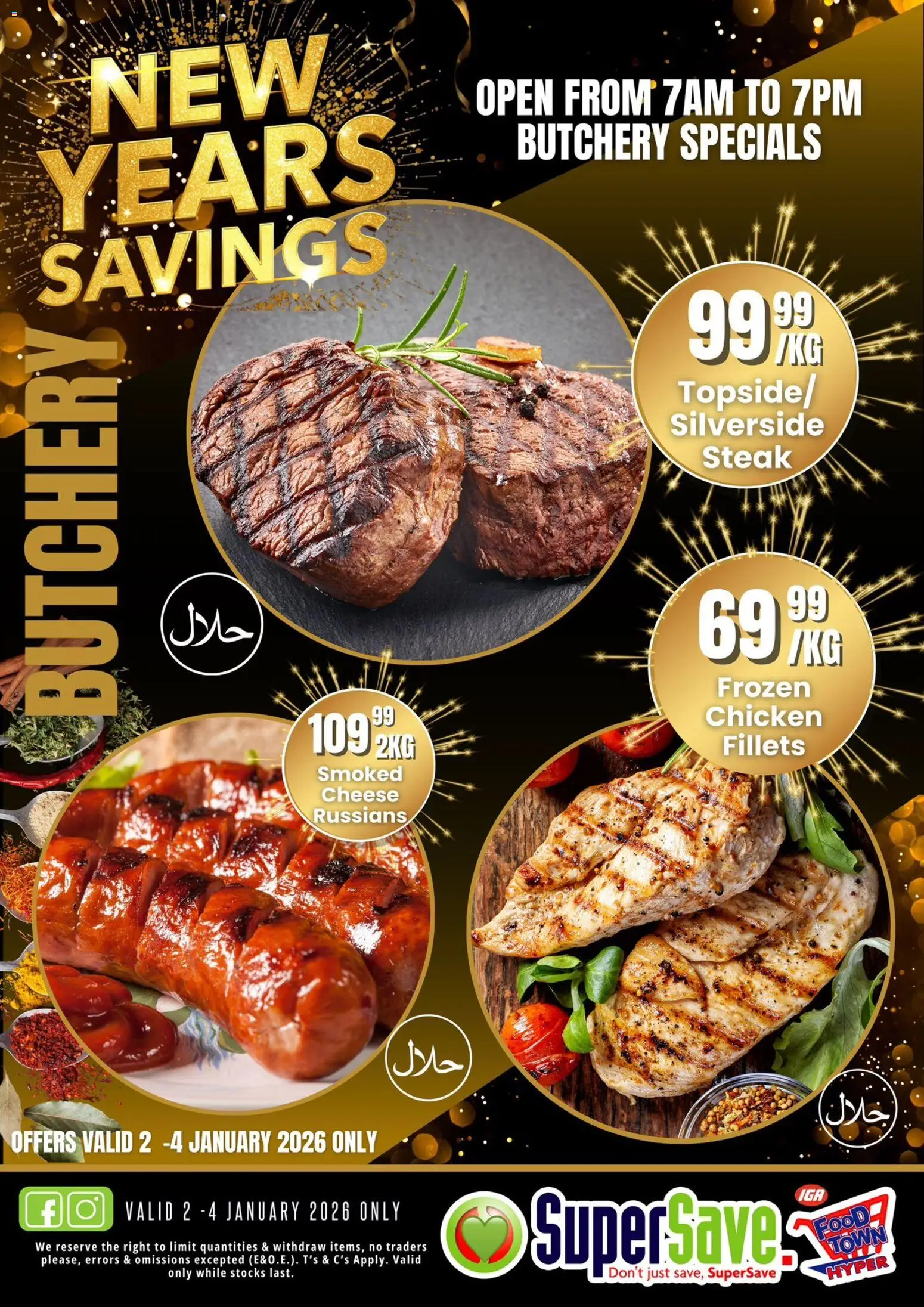 New Super Save catalogue – valid from 02.01.2026 | Page: 1 | Products: Steak, Cheese, Chicken