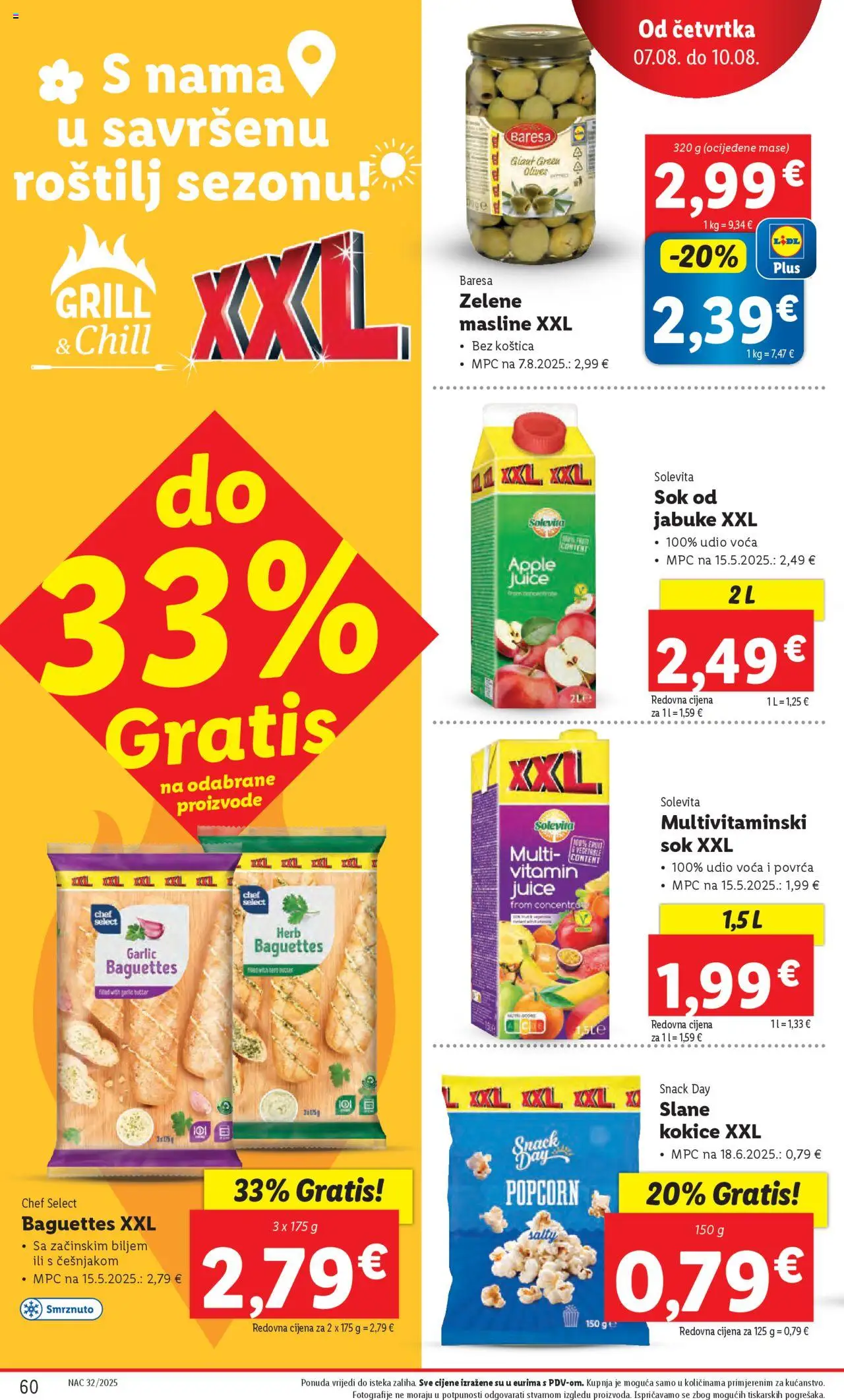 Lidl katalog | vrijedi od 04.08.2025 | Stranica: 60 | Proizvodi: Roštilj, Masline, Jabuke, Kokice