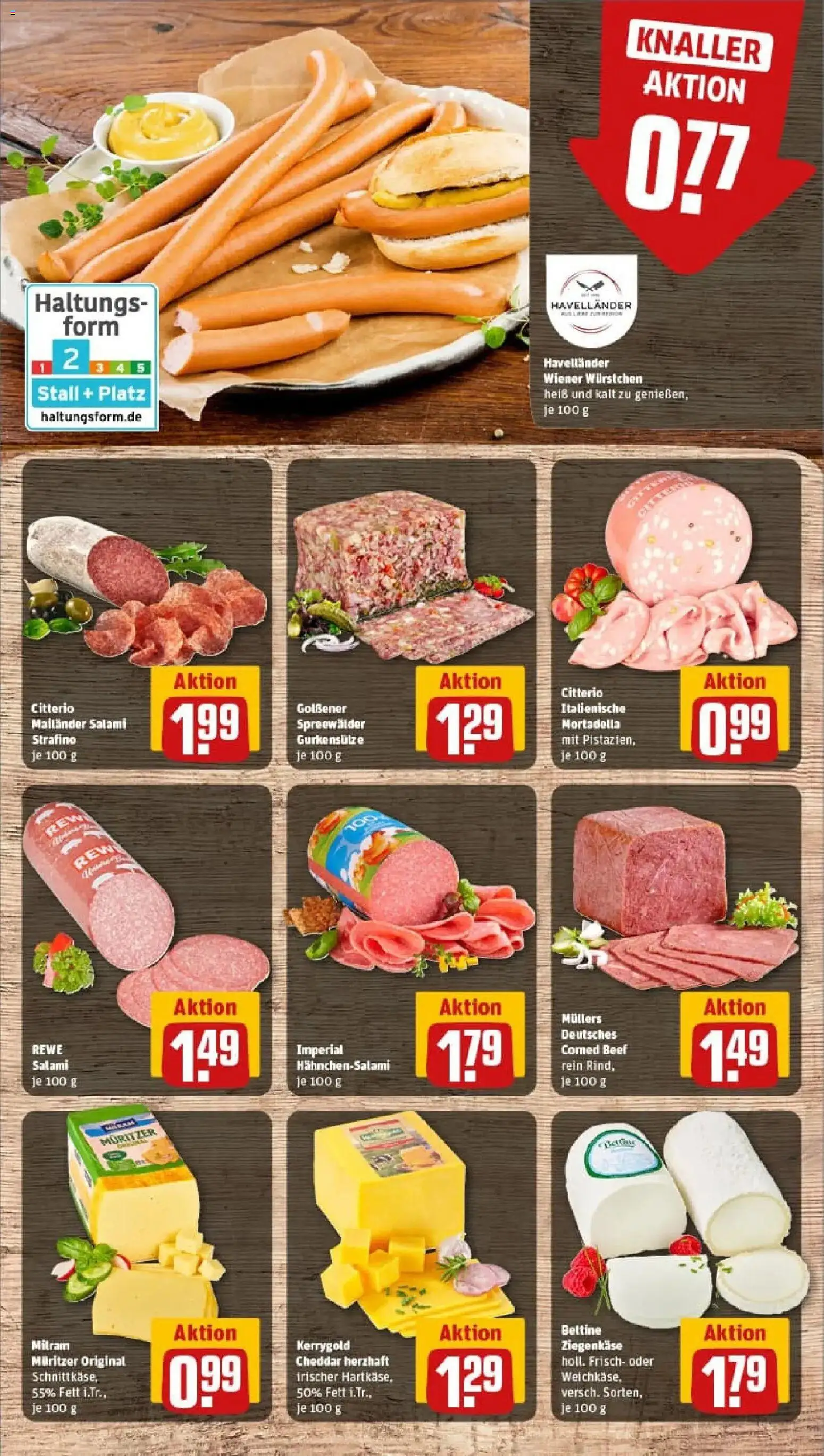 Rewe prospekt Rostock	 – gültig ab 29.12.2025 | Seite: 9 | Produkte: Wiener wurstchen, Ziegenkäse, Milram, Salami