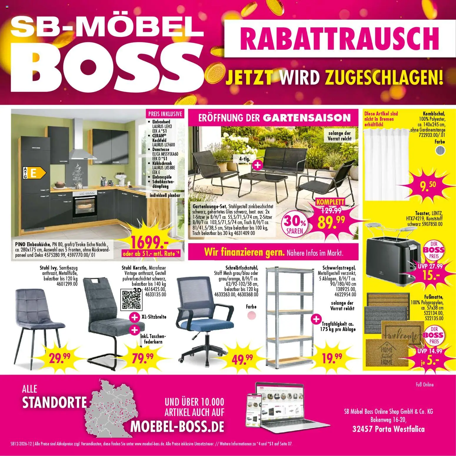 SB Möbel Boss Prospekt 	 – gültig ab 14.03.2026 | Seite: 7 | Produkte: Tisch, Stuhl, Kühlschrank, Kochfeld