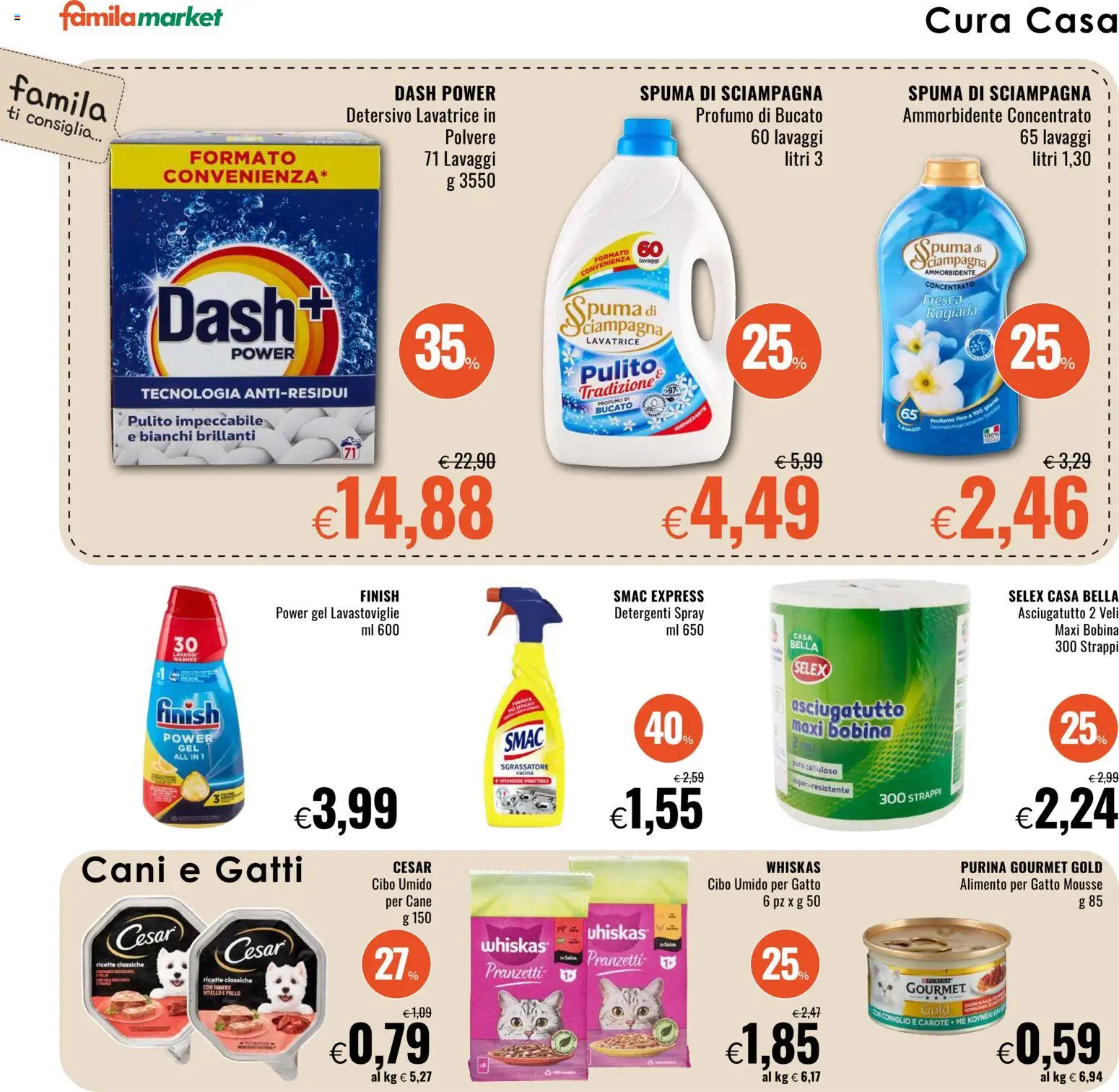 Volantino Famila del 13.11.2025 | Pagina: 16 | Prodotti: Sgrassatore, Lavatrice, Lavastoviglie, Profumo