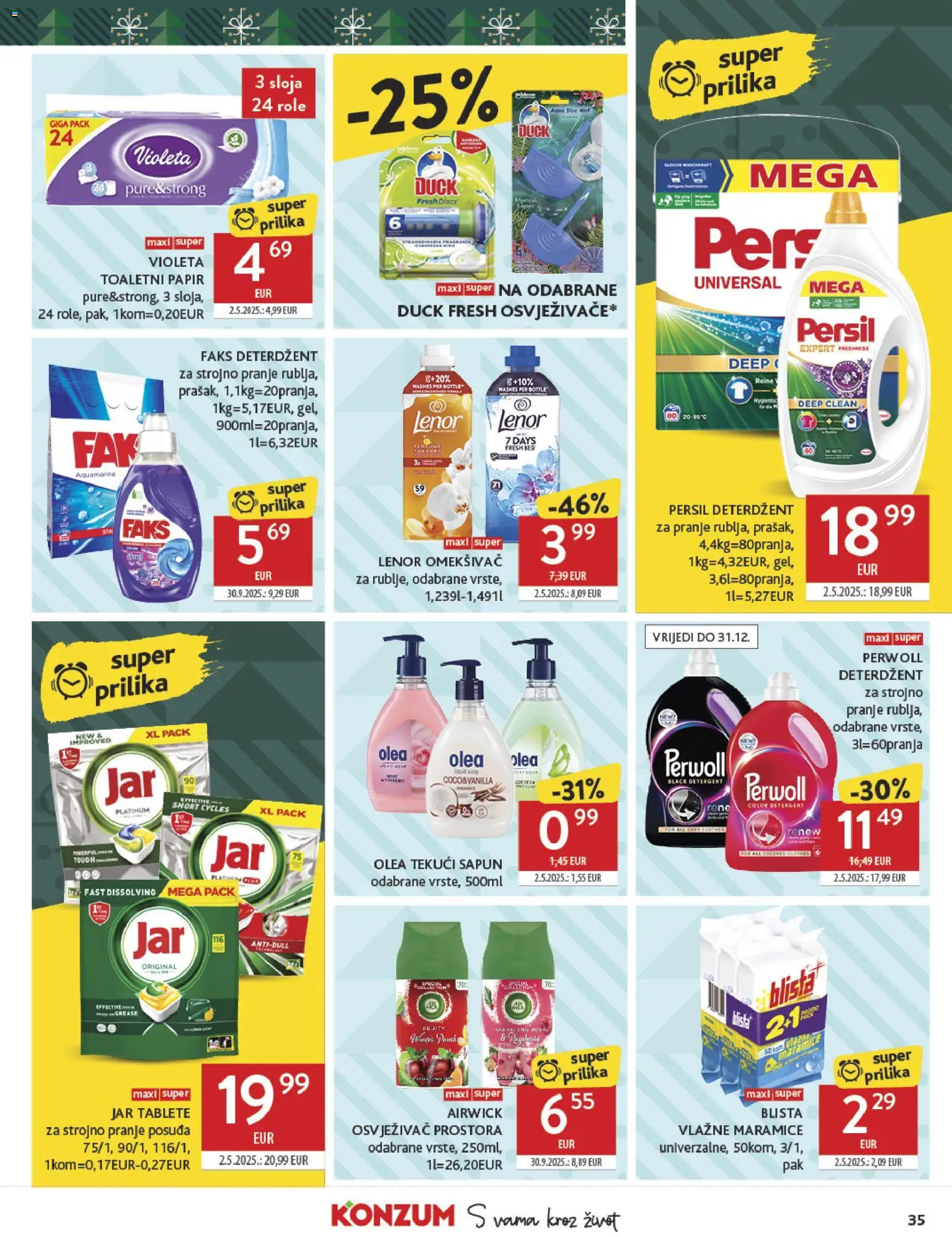 Konzum HR akciós ujság - amely érvényes a következő dátumtól: 17.12.2025 | Oldal: 35 | Termékek: Persil, Perwoll