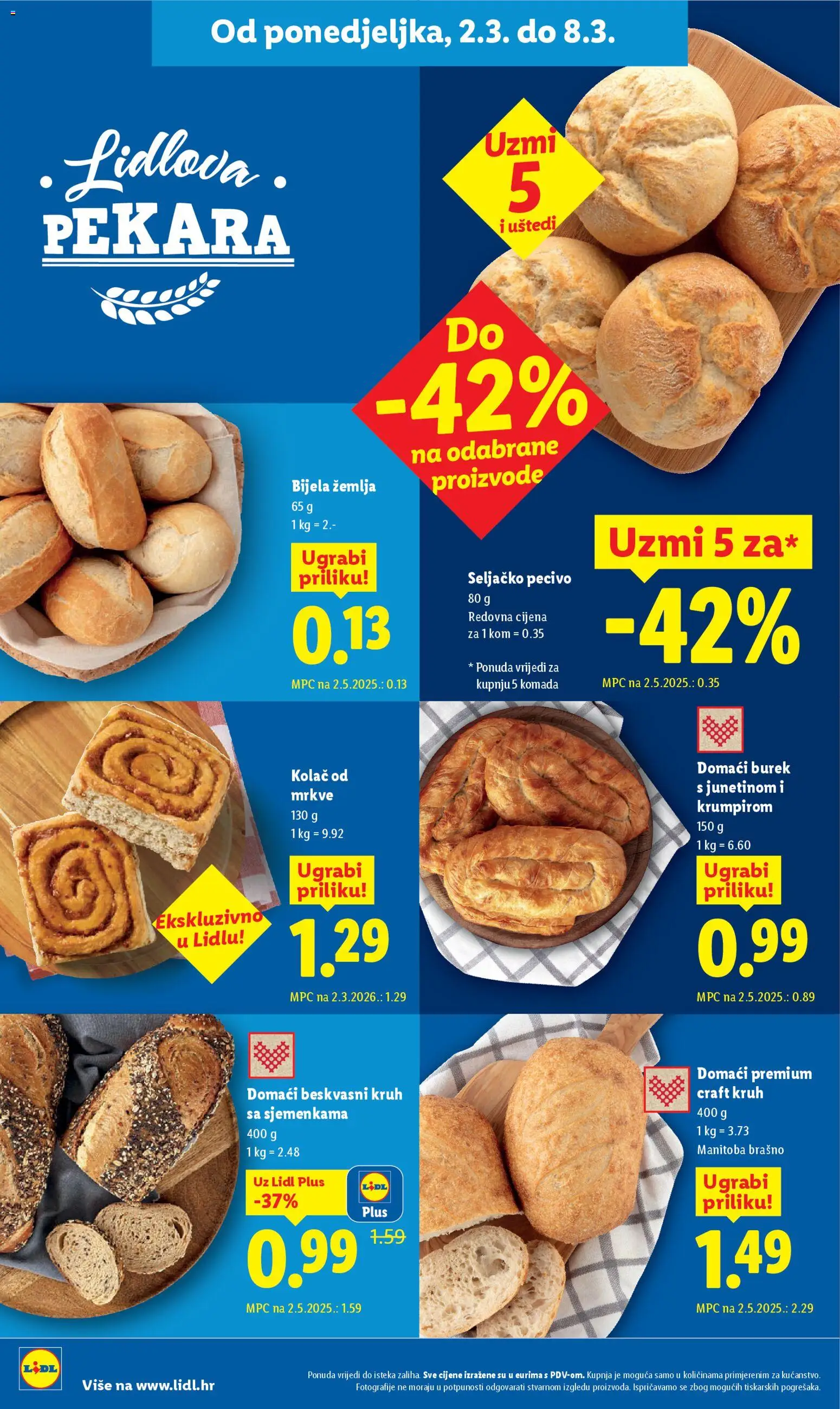 Lidl katalog | vrijedi od 02.03.2026 | Stranica: 4 | Proizvodi: Kruh, Brašno, Burek, Pecivo