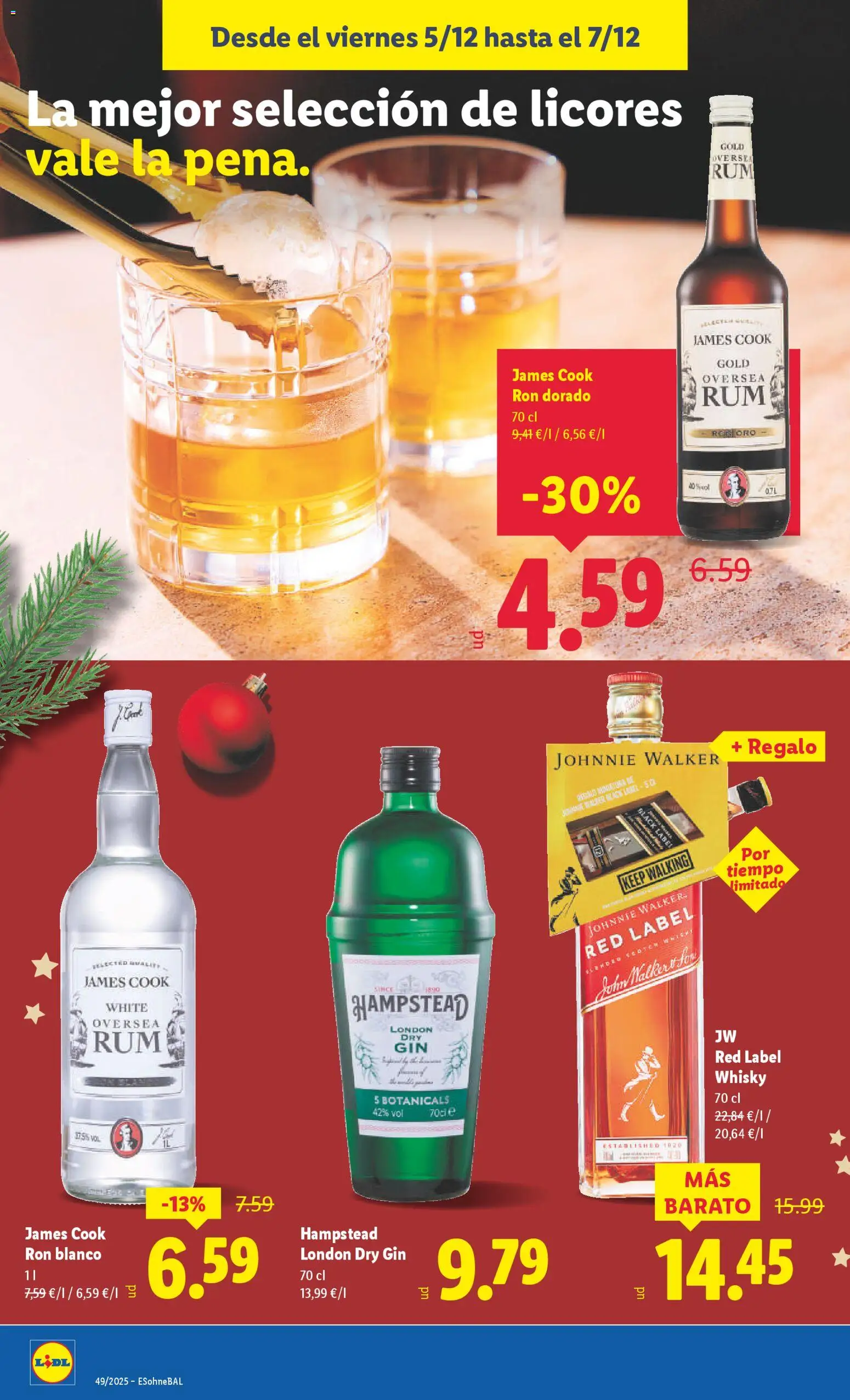 Lidl folleto │ válido desde el 01.12.2025 | Página: 50 | Productos: Ron, Whisky, Μανέστρα