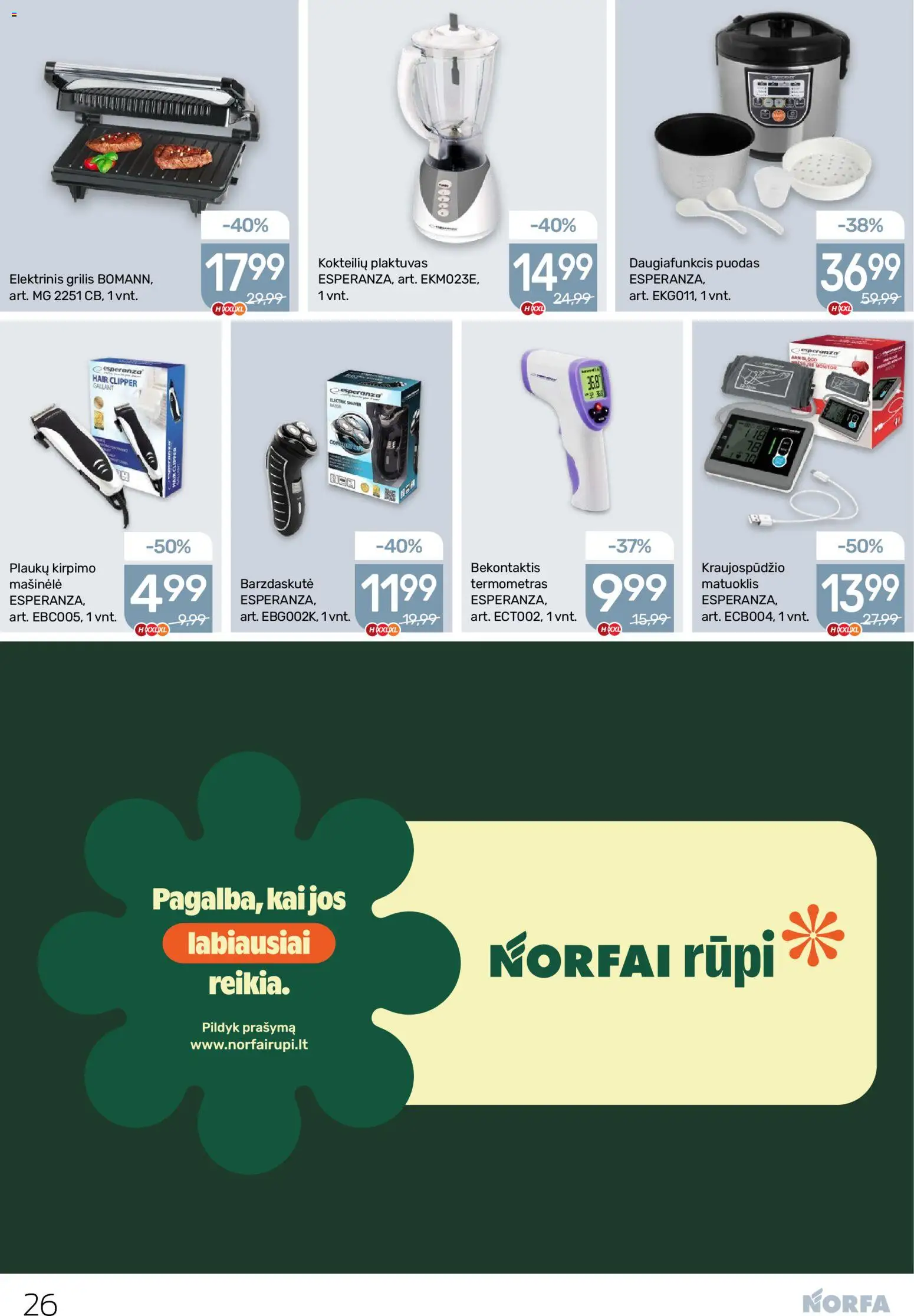NORFA akcijos nuo 19.02.2026 | Puslapis: 26 | Prekių: Plaktuvas, Puodas, Grilis, Termometras