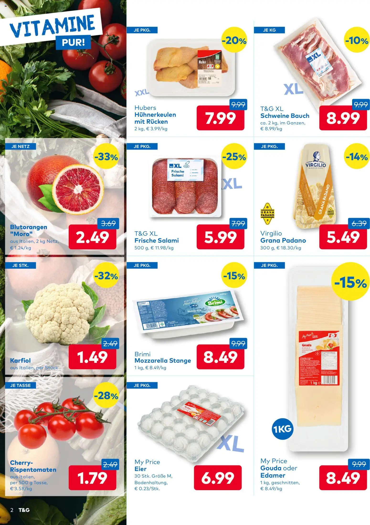 T&G Flugblatt gültig ab 31.12.2025 | Seite: 2 | Produkte: Eier, Salami