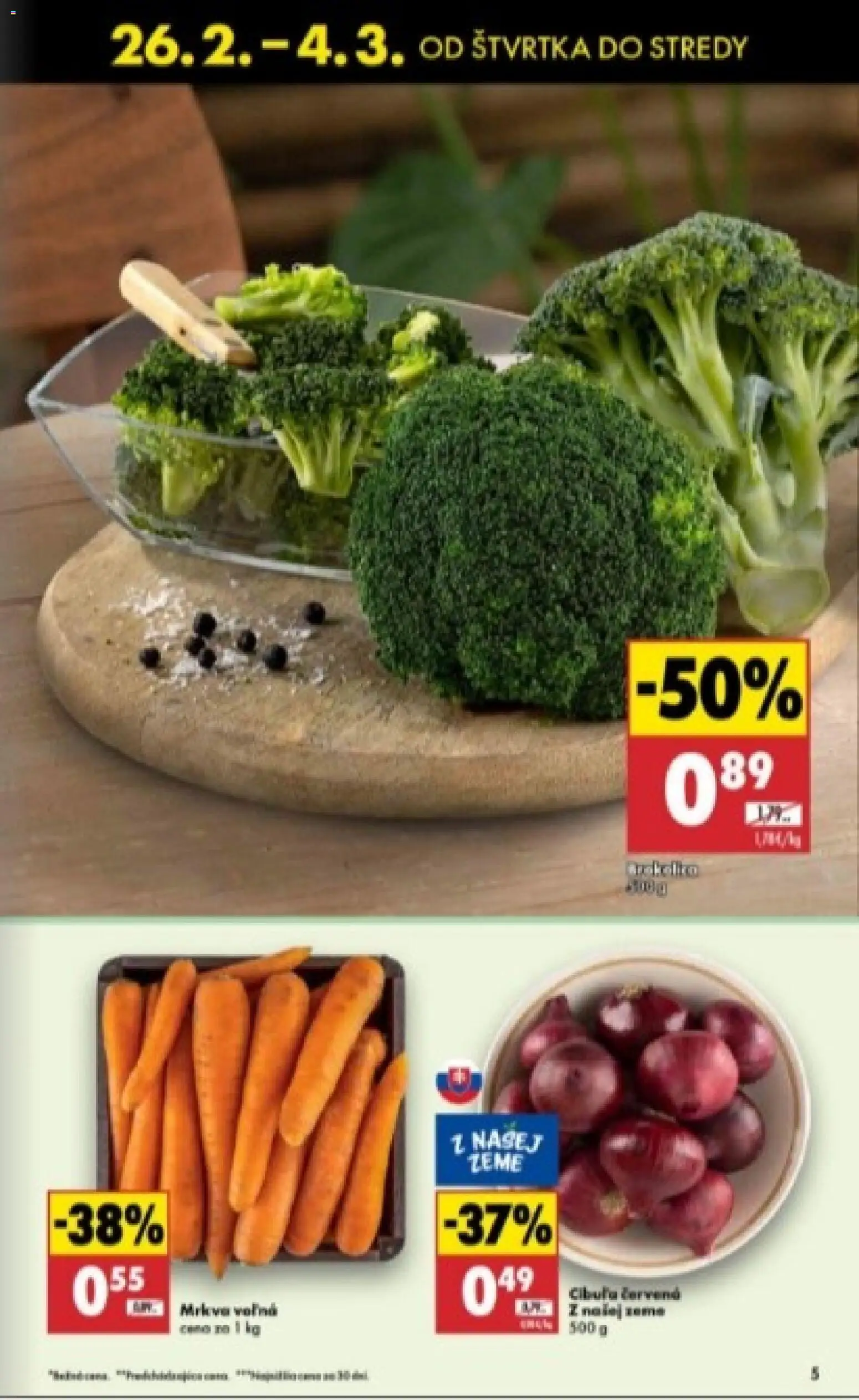 Nové Biedronka akcie – leták je platný od 26.02.2026 | Strana: 5 | Produkty: Mrkva, Cibuľa