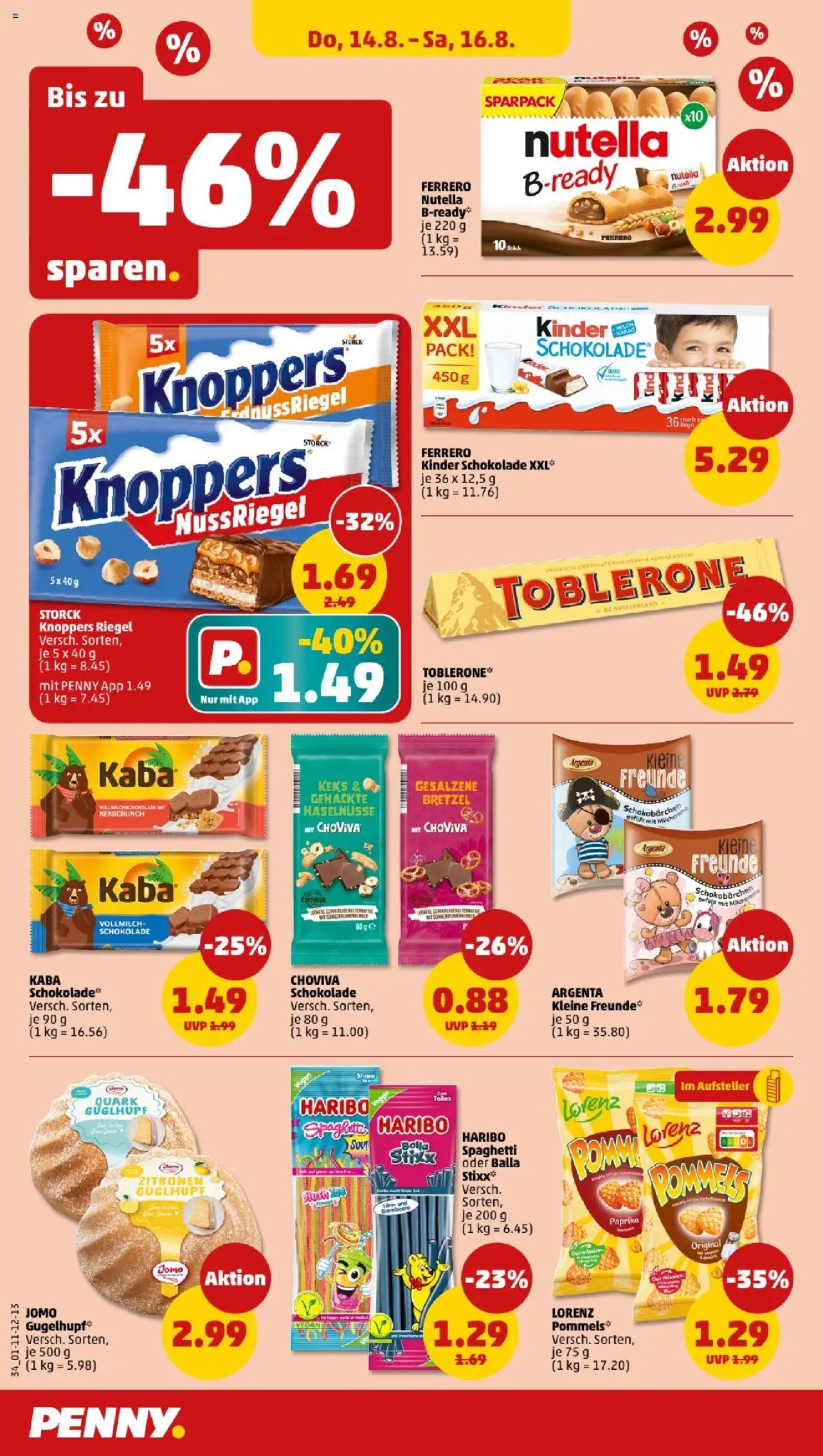 Penny - Sachsen-Anhalt - gültig ab dem 11.08.2025 | Seite: 34 | Produkte: Quark, Schokolade, Paprika, Zitronen