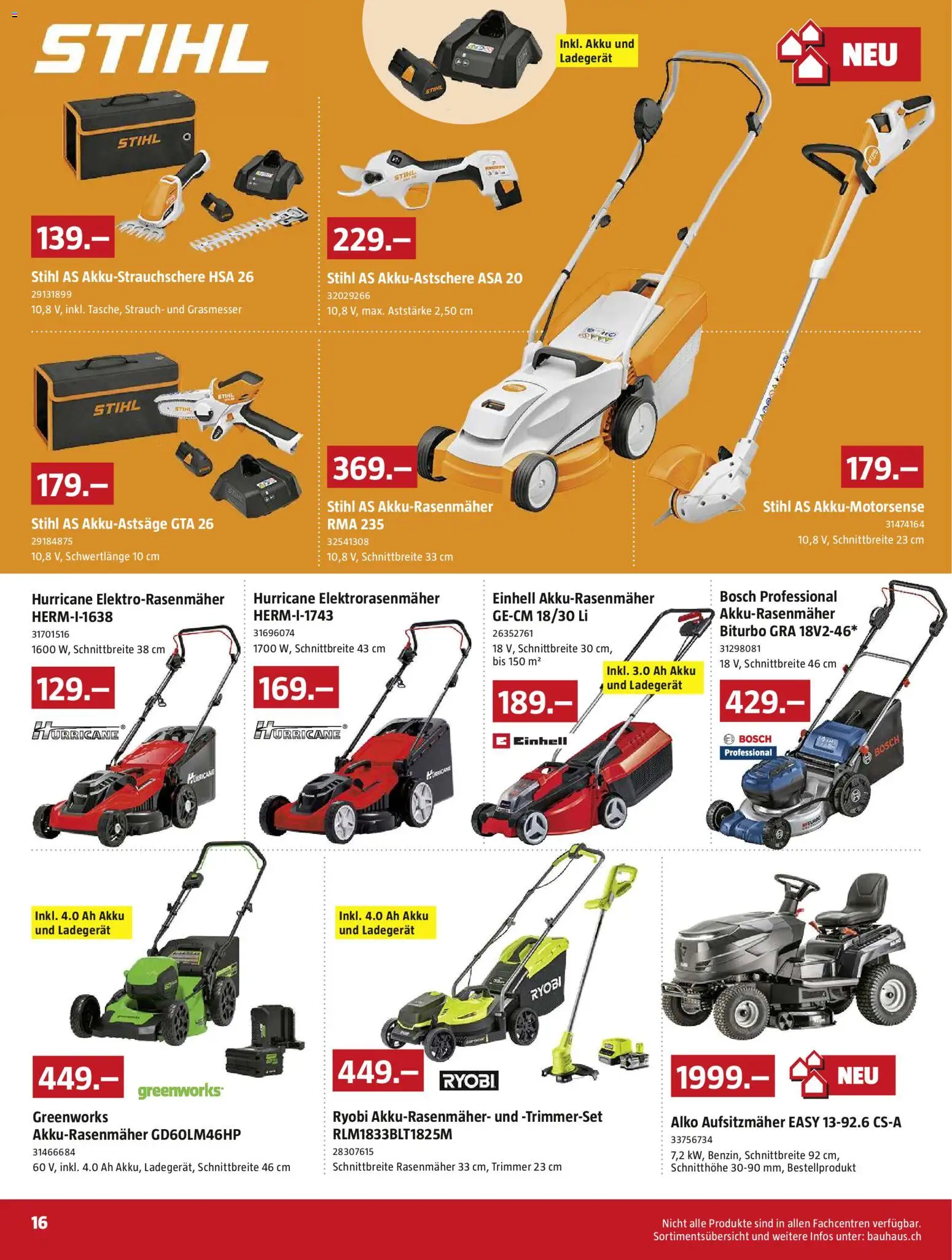 Bauhaus aktionen – gültig ab 27.04.2026 | Seite: 16 | Produkte: Ladegerät, Rasenmäher, Bosch