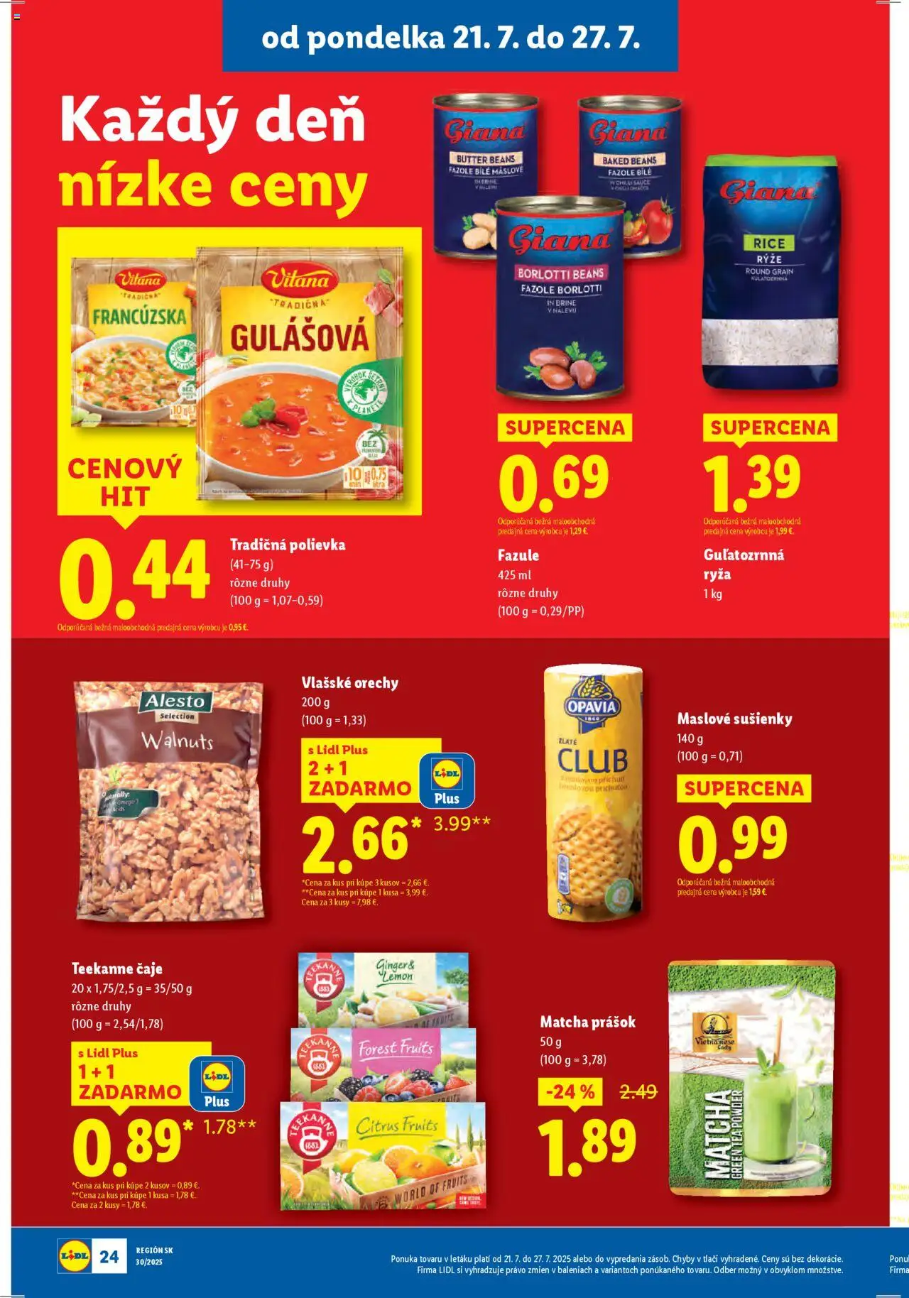 Lidl leták │ platný od 21.07.2025 | Strana: 30 | Produkty: Ryža, Chilli, Orechy, Vlašské orechy