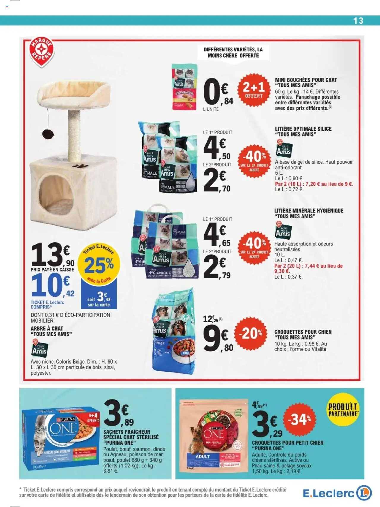  | Page: 13 | Produits: Base, Arbre à chat, Croquettes pour chien, Poisson