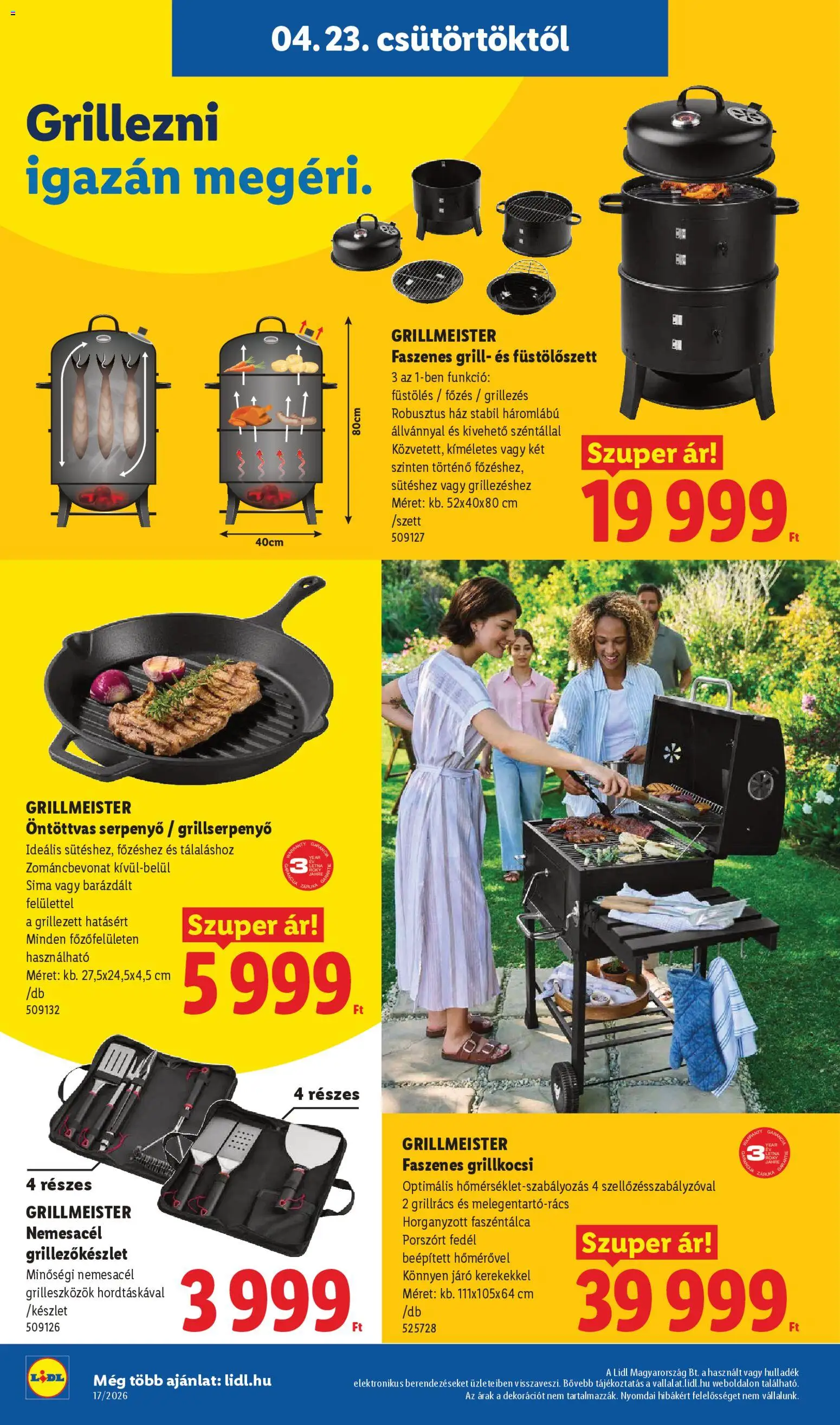Lidl akciós ujság - amely érvényes a következő dátumtól: 23.04.2026 | Oldal: 34 | Termékek: Grill, Serpenyő, Grillkocsi