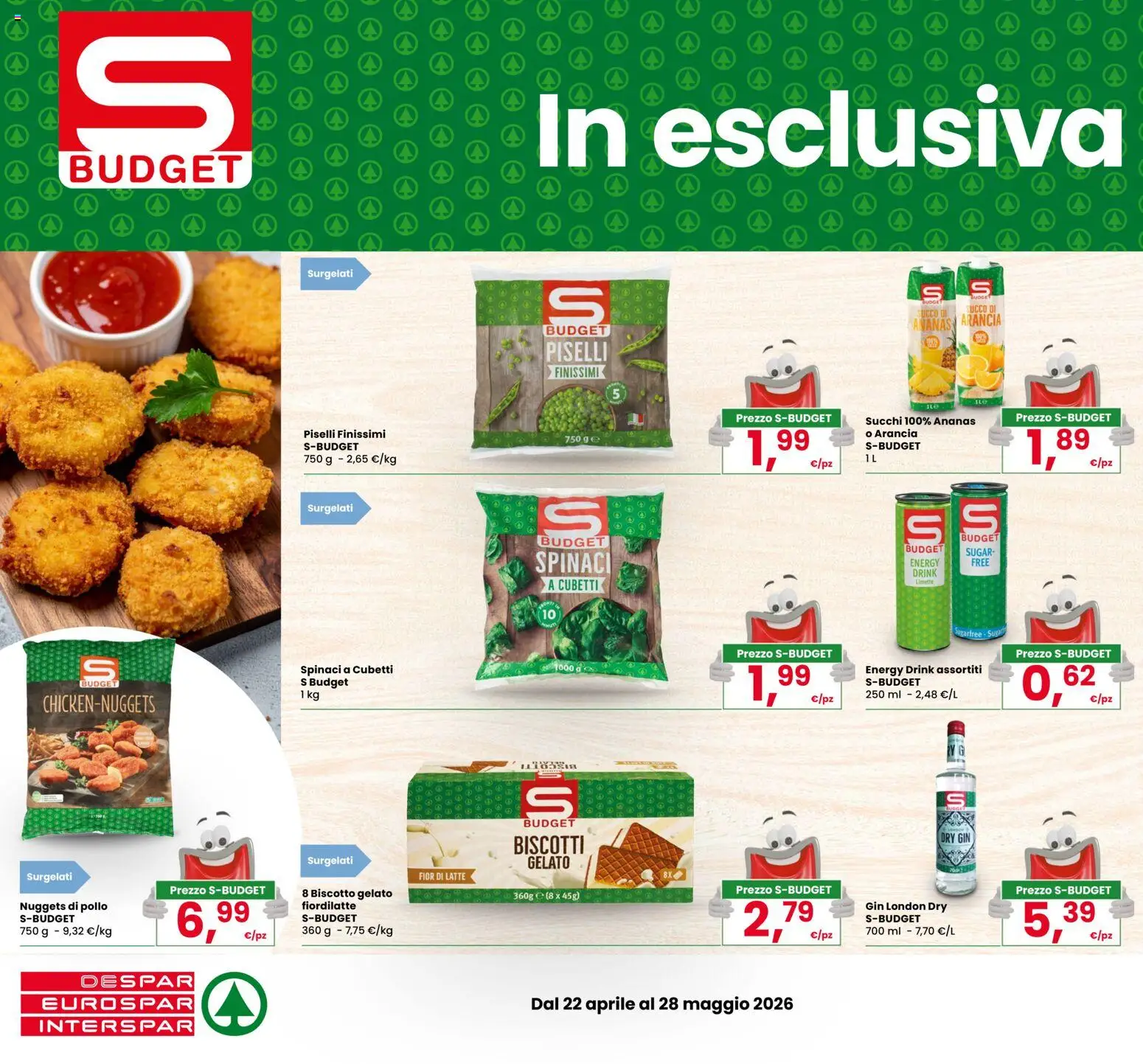 Volantino Interspar del 22.04.2026 | Pagina: 6 | Prodotti: Pollo, Latte, Ananas, Arancia