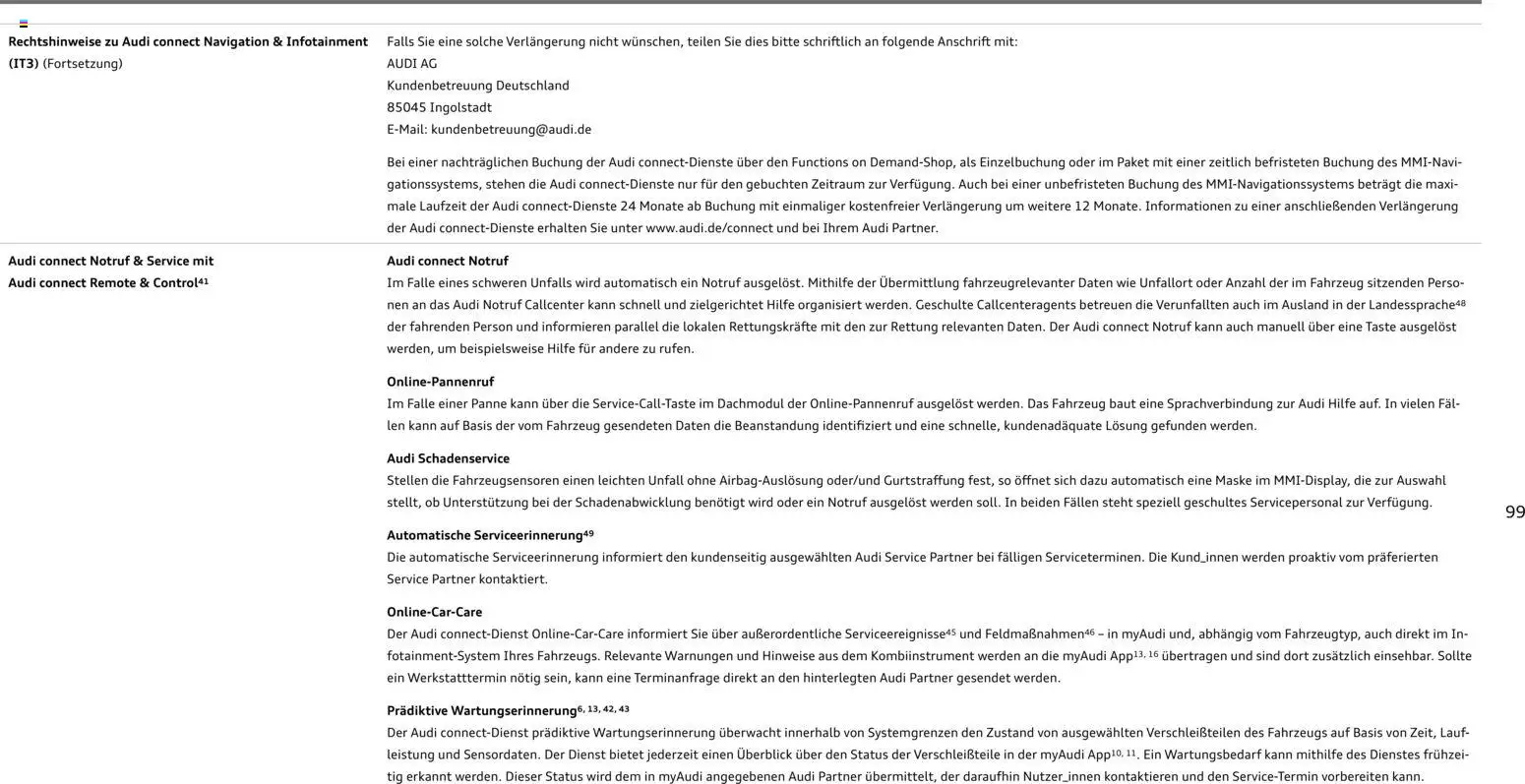 Audi  RS e-tron GT / RS e-tron GT performance – gültig ab 28.10.2025 | Seite: 99 | Produkte: Navigation, Maske