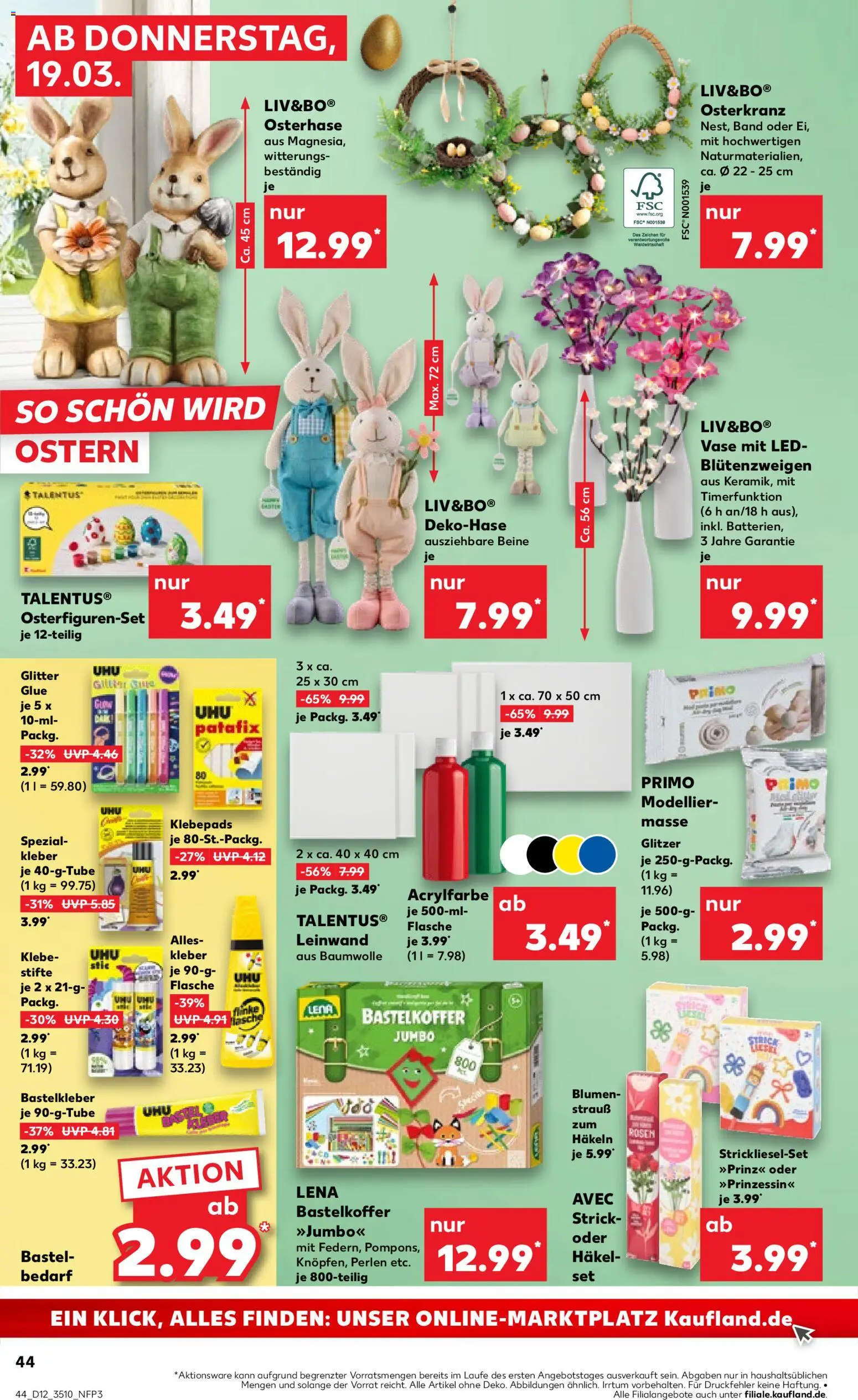 Kaufland Prospekt Zeitz	 – gültig ab 19.03.2026 | Seite: 44 | Produkte: Blumen, Vase