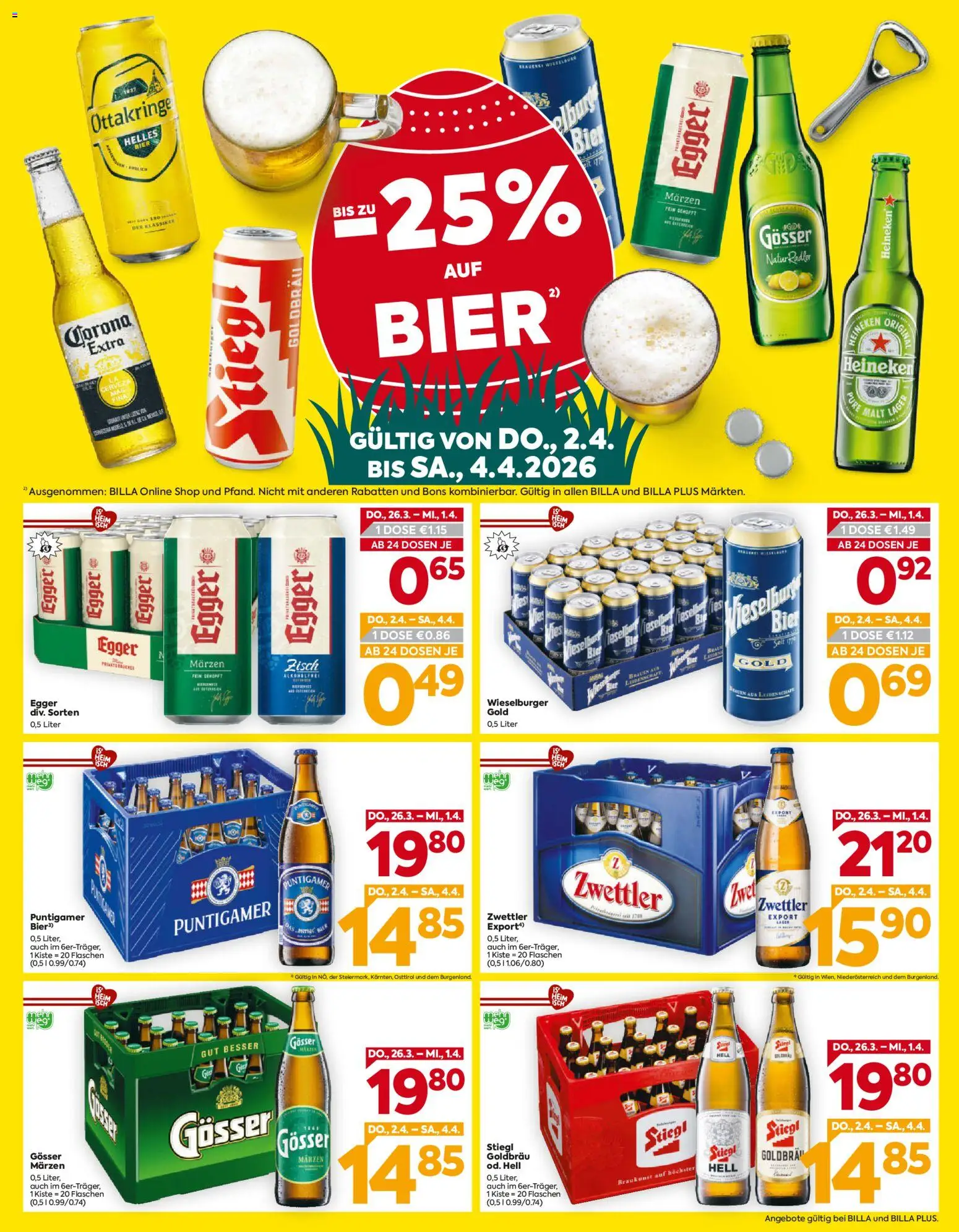 Billa Flugblatt - Niederösterreich gültig ab 26.03.2026 | Seite: 3 | Produkte: Bier