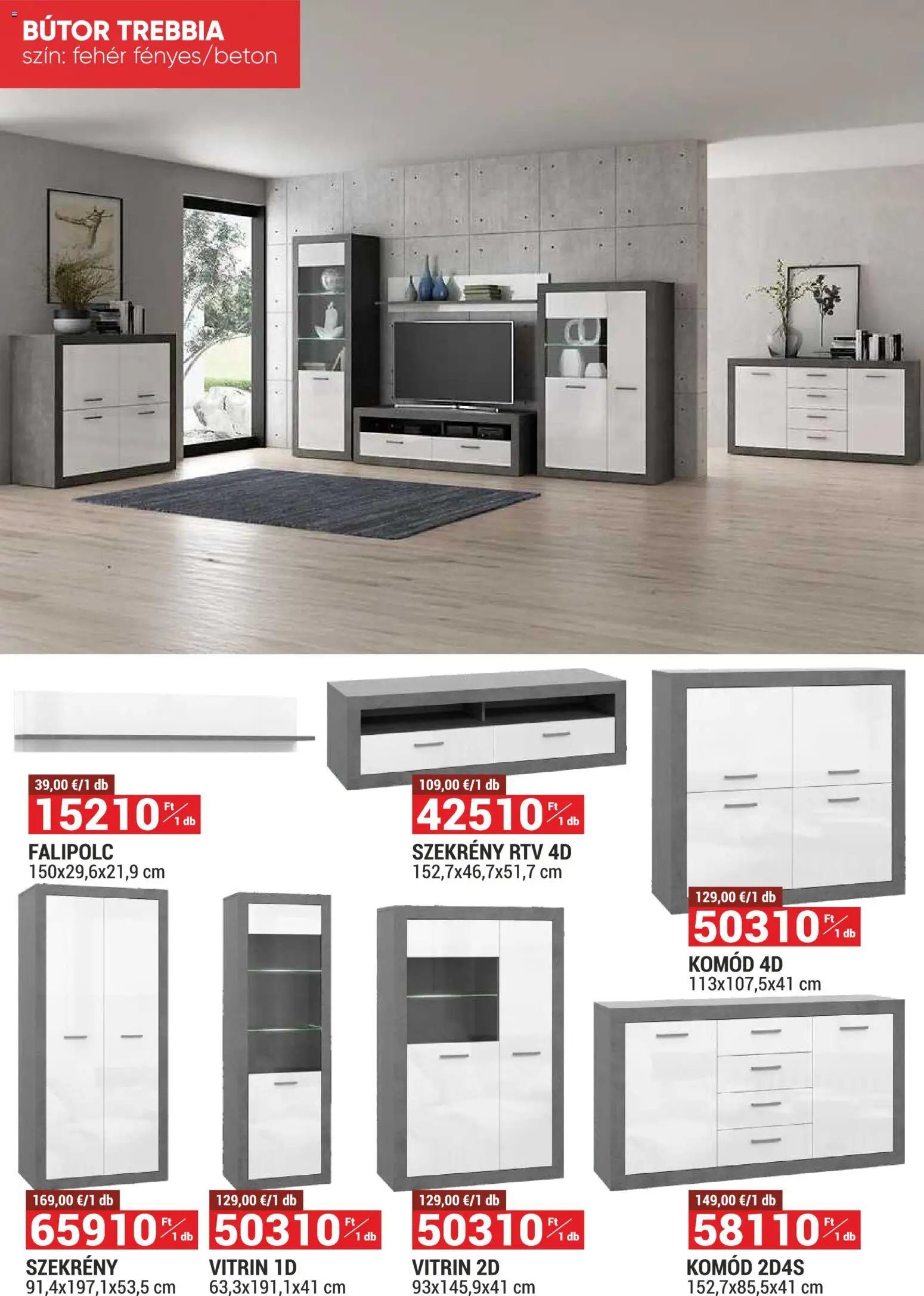 Merkury Market akciós ujság - amely érvényes a következő dátumtól: 01.02.2026 | Oldal: 4 | Termékek: Bútor, Komód, Vitrin, Szekrény