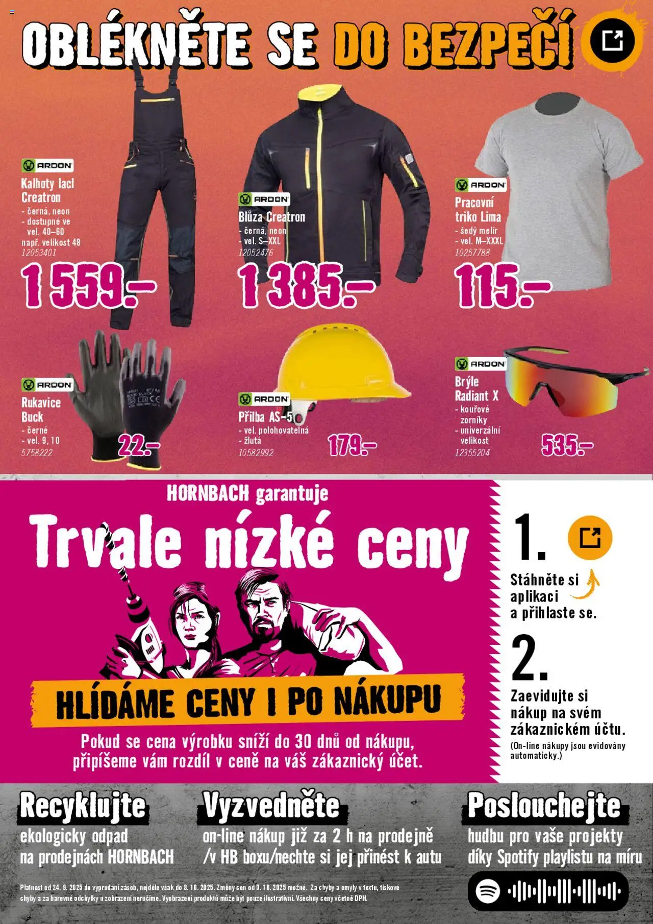 HORNBACH leták - Osvětlení od 24.09.2025 | Strana: 10 | Produkty: Kalhoty, Rukavice, Brýle
