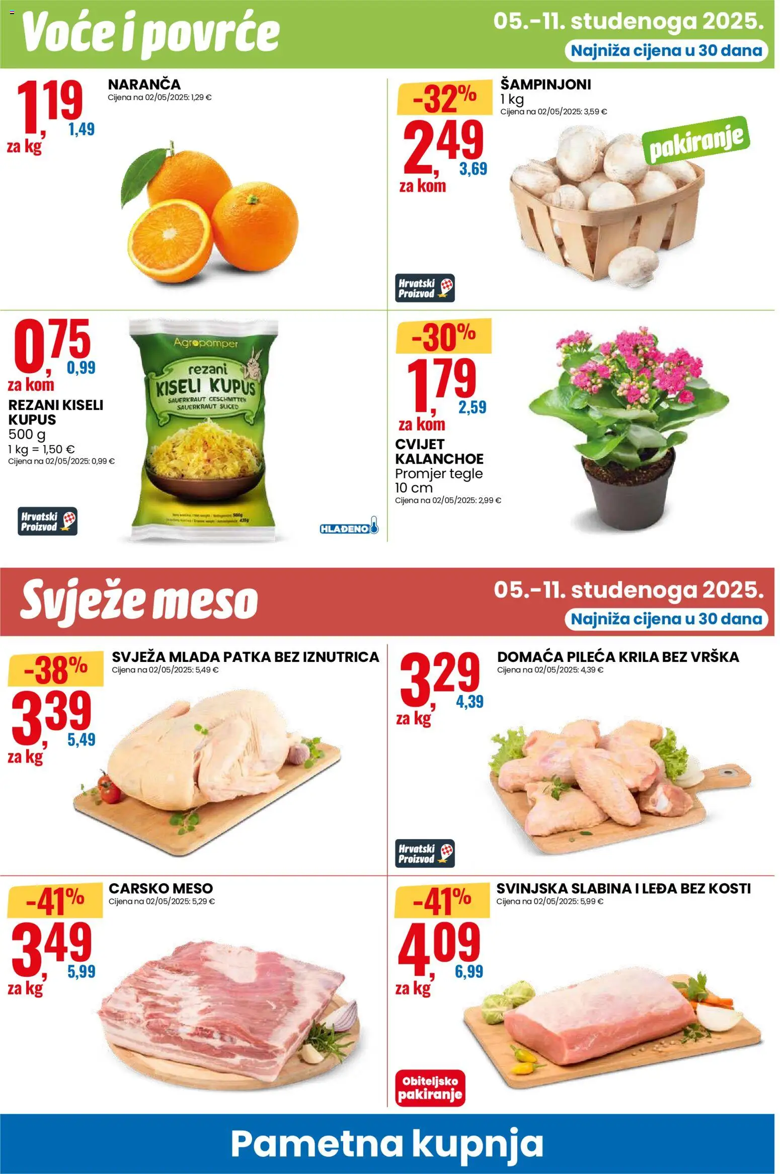 Eurospin katalog | vrijedi od 05.11.2025 | Stranica: 6 | Proizvodi: Pileća krila, Carsko meso, Meso, Kupus