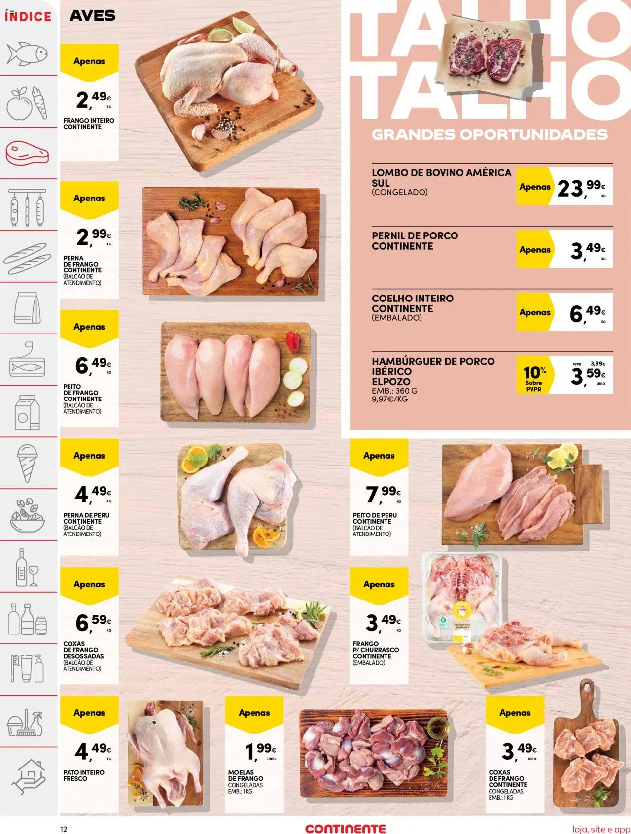 Continente folheto │ válido de 05.08.2025 | Página: 12 | Produtos: Frango, Pernil, Peru, Moelas