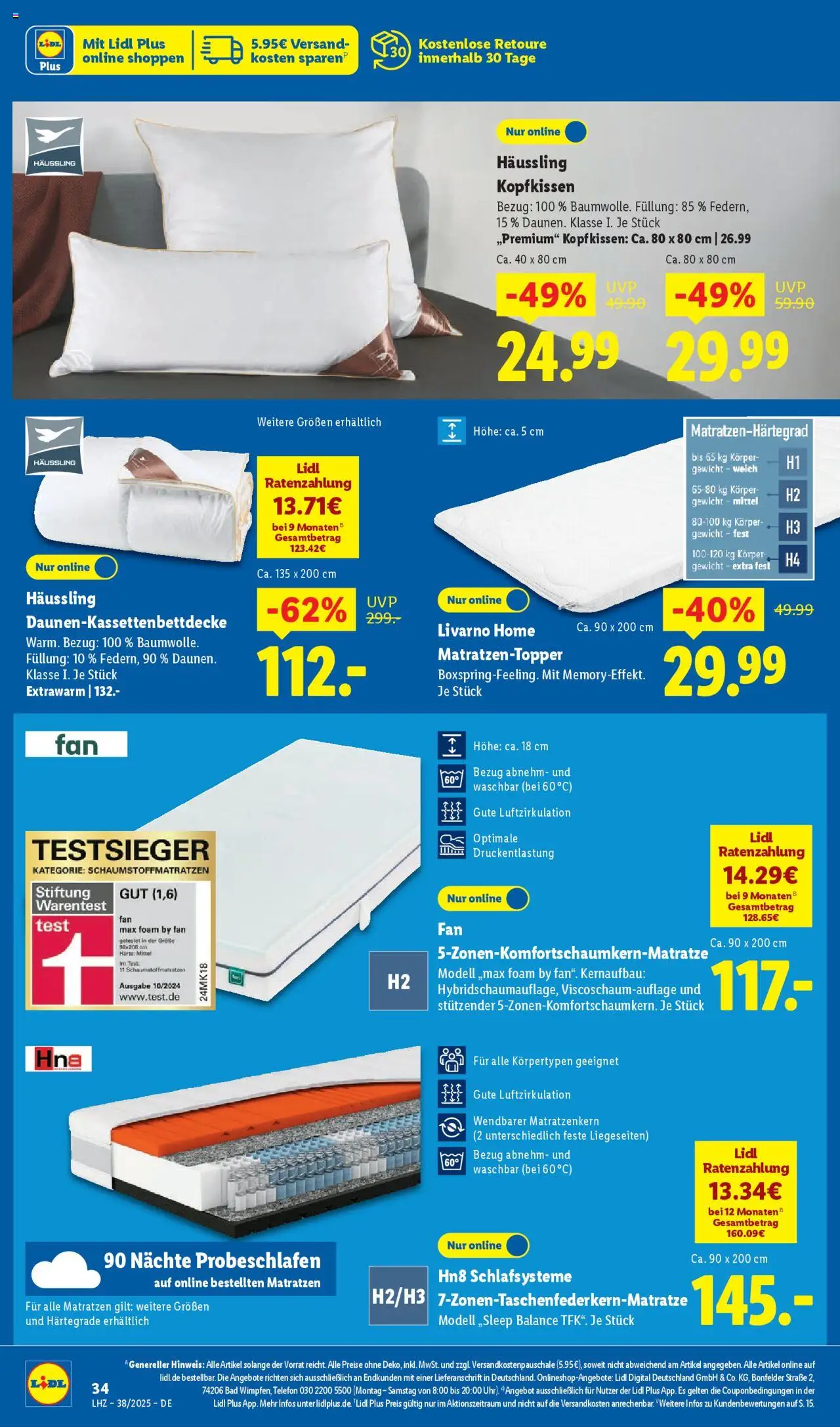 Lidl Prospekt Aarbergen – gültig ab 15.09.2025 | Seite: 6 | Produkte: Gewicht, Bad, Kopfkissen, Telefon