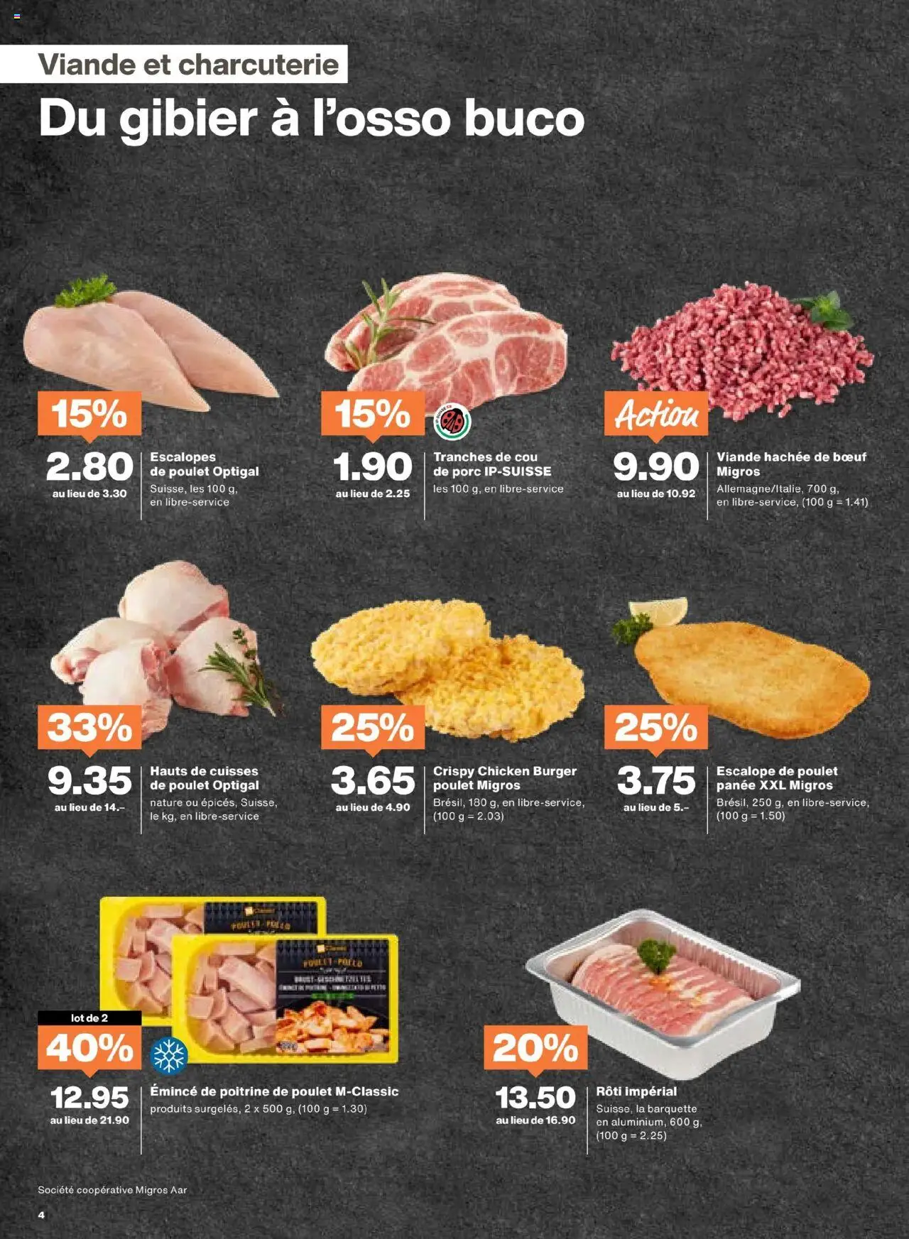 Migros Aktionen FR – gültig ab 21.10.2025 | Seite: 4 | Produkte: Burger