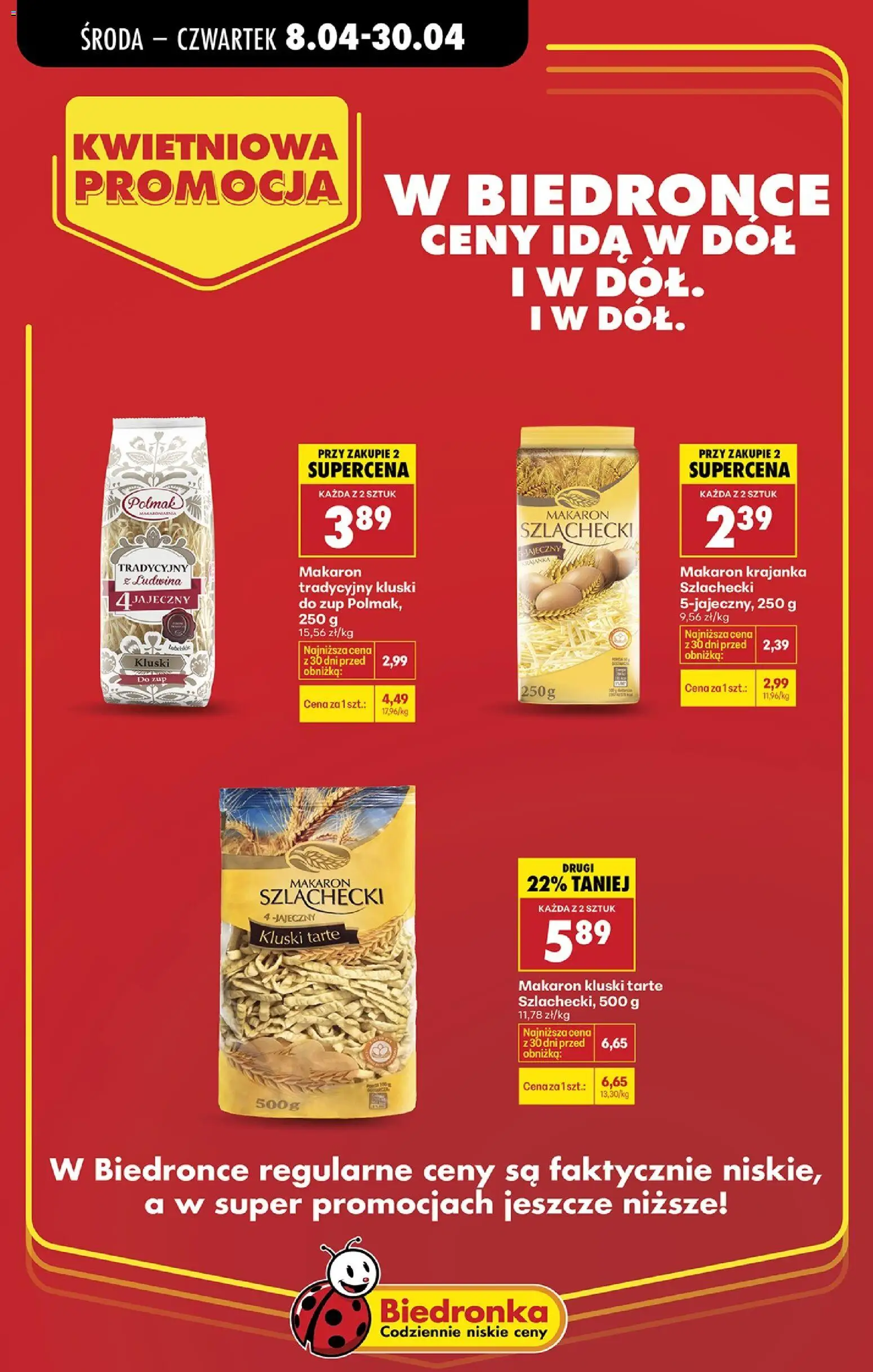 Biedronka gazetka - Kwietniowa promocja od 08.04.2026 | Strona: 16 | Produkty: Makaron Szlachecki, Makaron