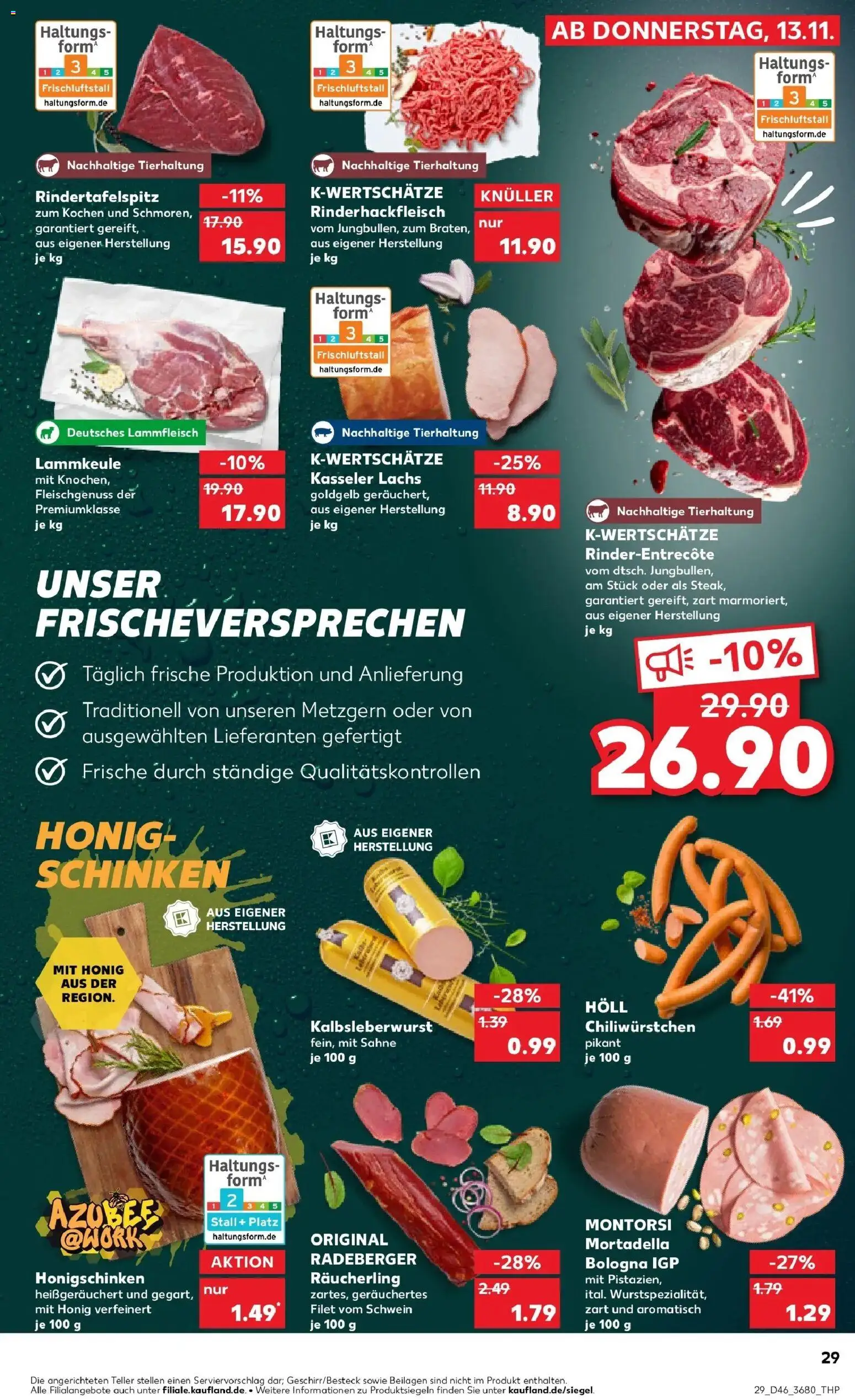 Kaufland prospekt Gotha	 – gültig ab 13.11.2025 | Seite: 29 | Produkte: Lammkeule, Lachs, Schinken, Sahne