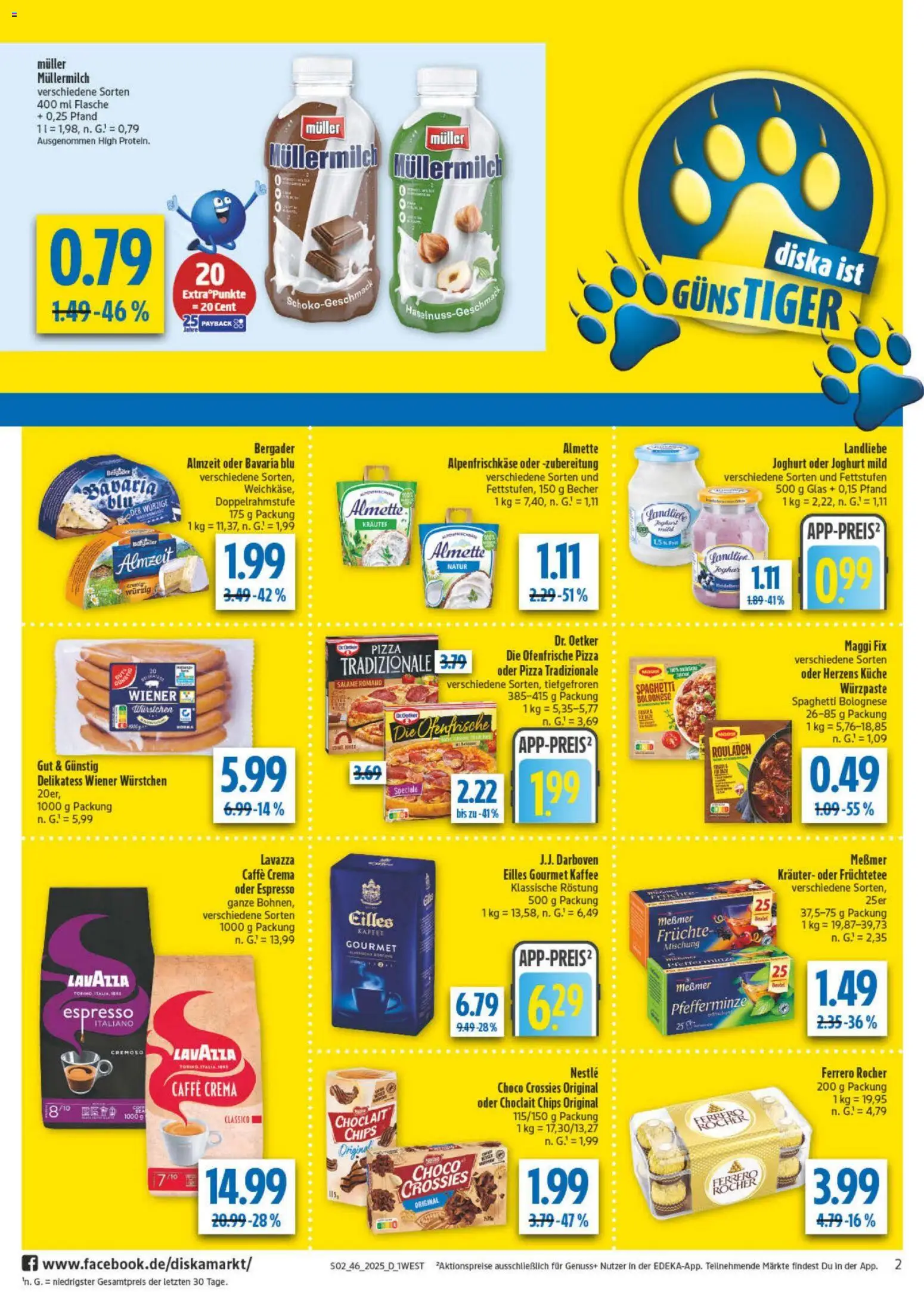 Diska - Diska Angebote Bayern KW46 – gültig ab 10.11.2025 | Seite: 2 | Produkte: Almette, Messmer, Maggi fix, Müllermilch