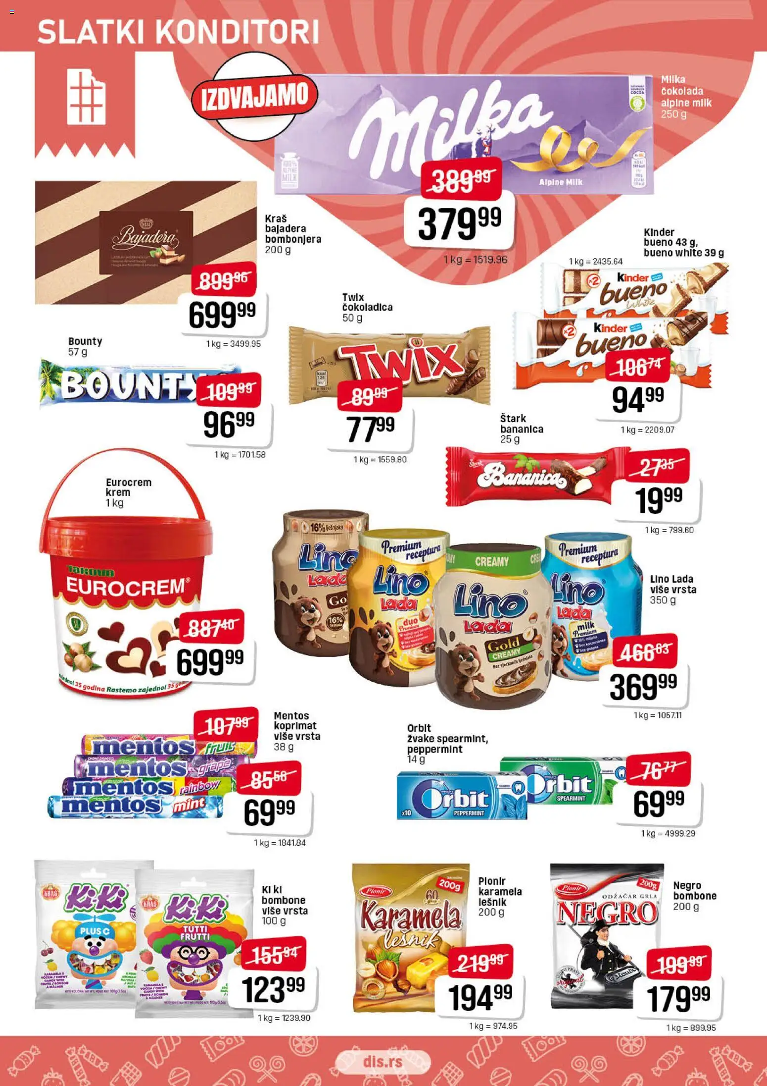 Super DIS katalog - važi od 20.11.2025 | Strana: 12 | Proizvode: Bombone, Orbit, Lino lada, Čokolada