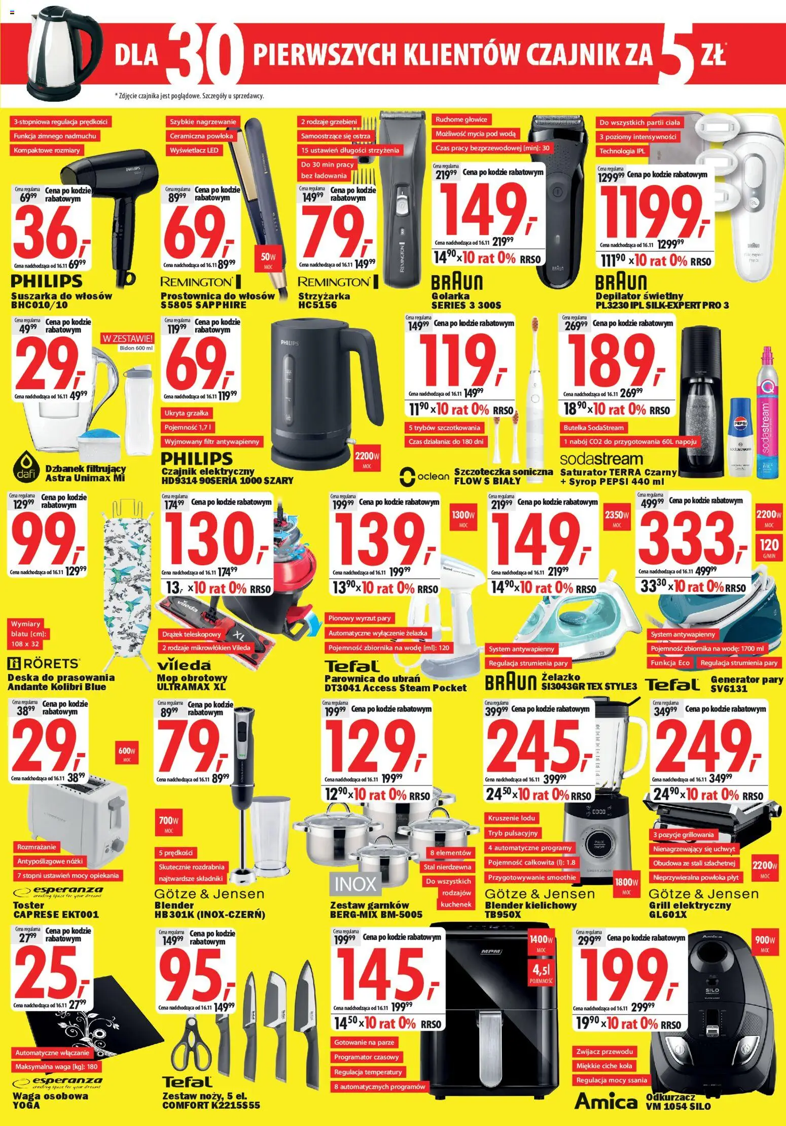 Mediaexpert Gazetka - Wielkie otwarcie Kielce od 06.11.2025 | Strona: 6 | Produkty: Suszarka do włosów, Toster, Deska do prasowania, Tefal