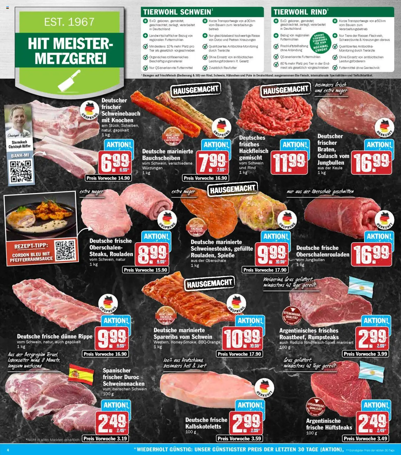 HIT Prospekt 	 - gültig ab dem 28.07.2025 | Seite: 4 | Produkte: Pute, Hahnchen, Schweinebauch, Hackfleisch