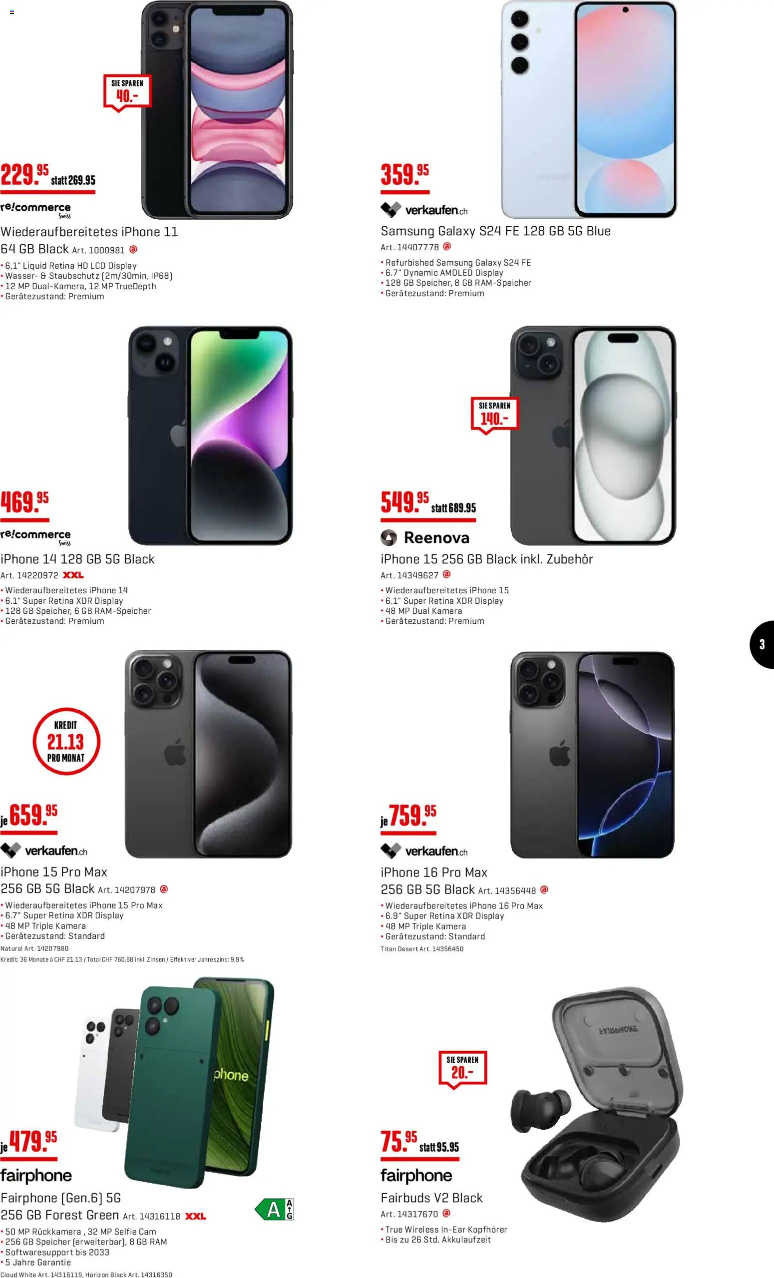 Interdiscount Aktionen Mobile – gültig ab 23.02.2026 | Seite: 3 | Produkte: Kopfhörer, Kamera, Samsung, Iphone