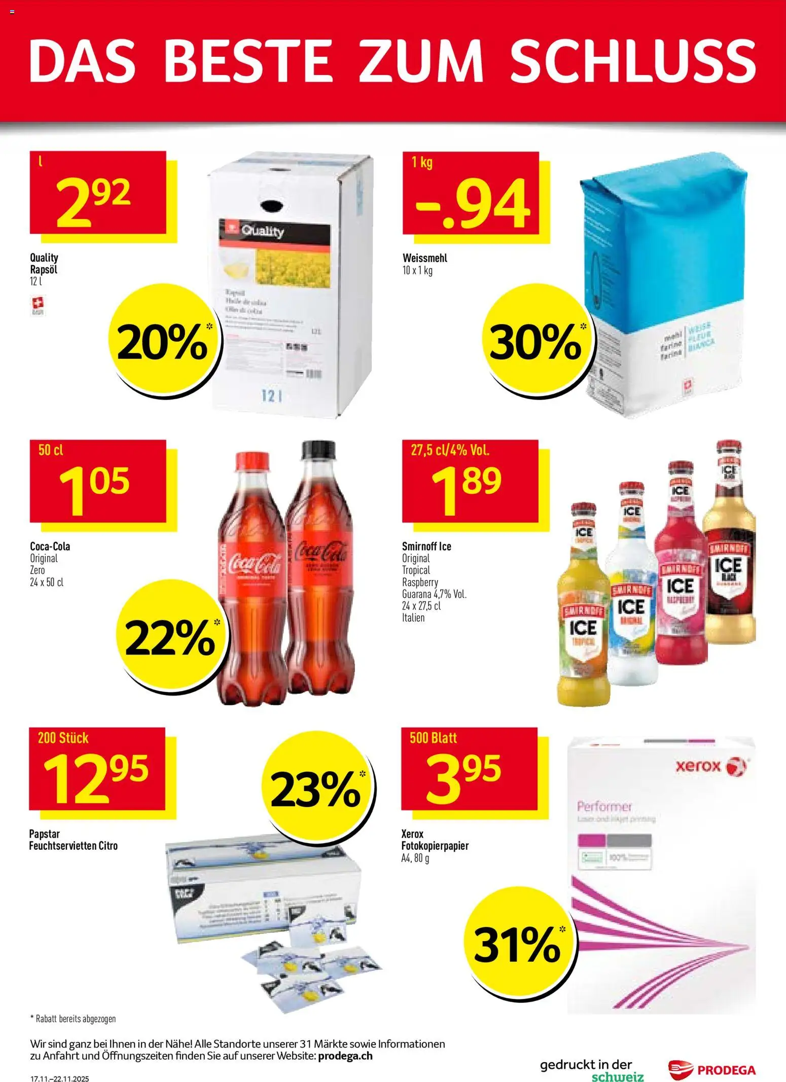 Prodega Aktionen – gültig ab 17.11.2025 | Seite: 36 | Produkte: Coca Cola, Rapsöl