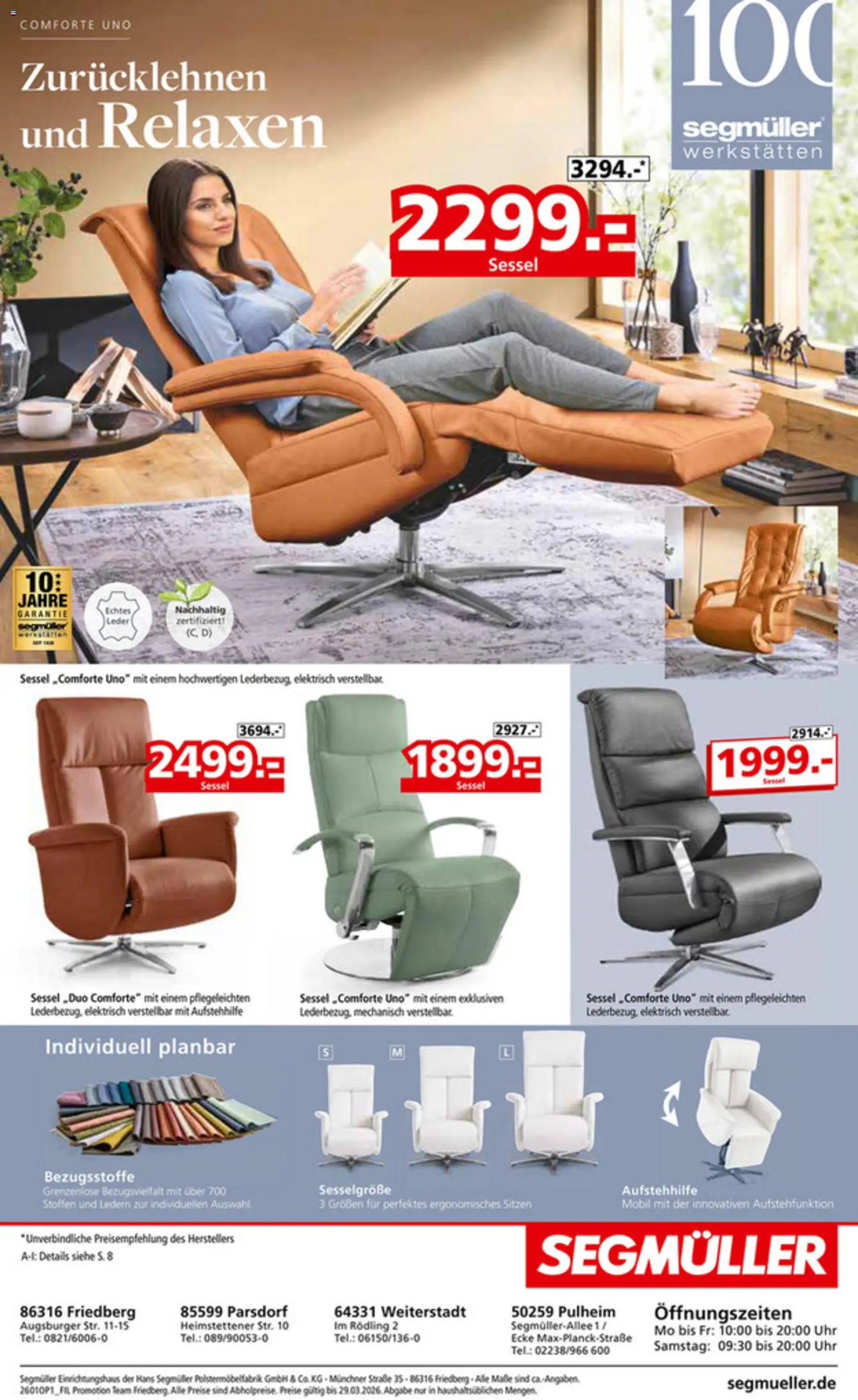 Segmüller Sessel Spezial – gültig ab 29.12.2025 | Seite: 12 | Produkte: Sessel, Uhr