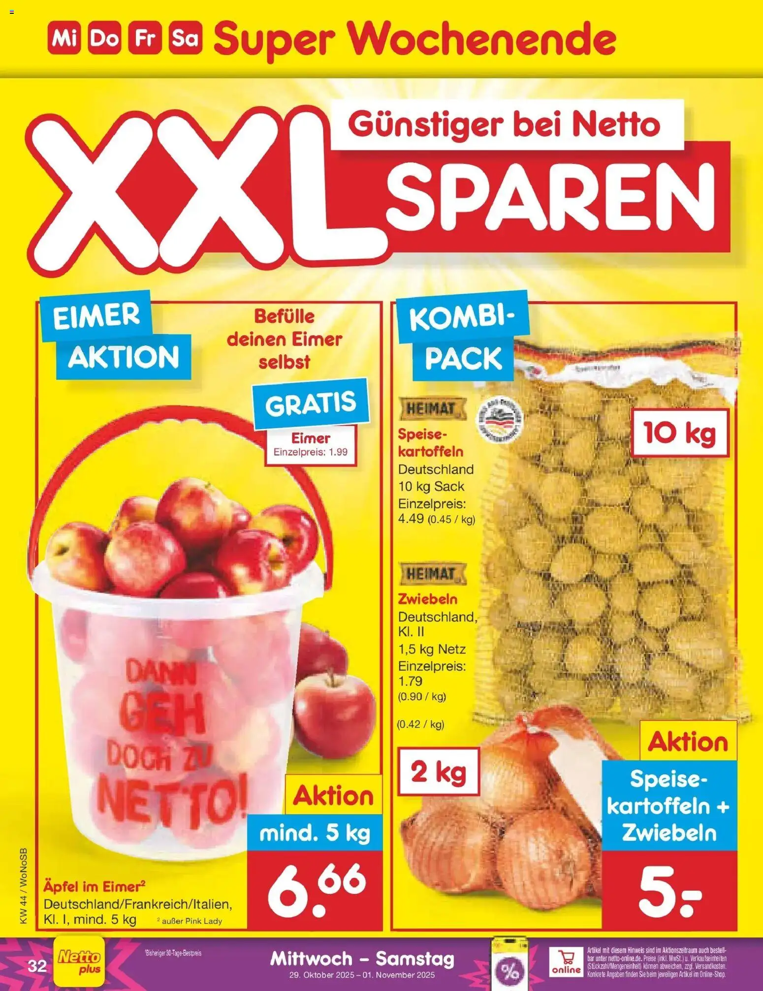 Netto Marken-Discount prospekt Pirna	 – gültig ab 27.10.2025 | Seite: 36 | Produkte: Äpfel, Kartoffeln, Zwiebeln