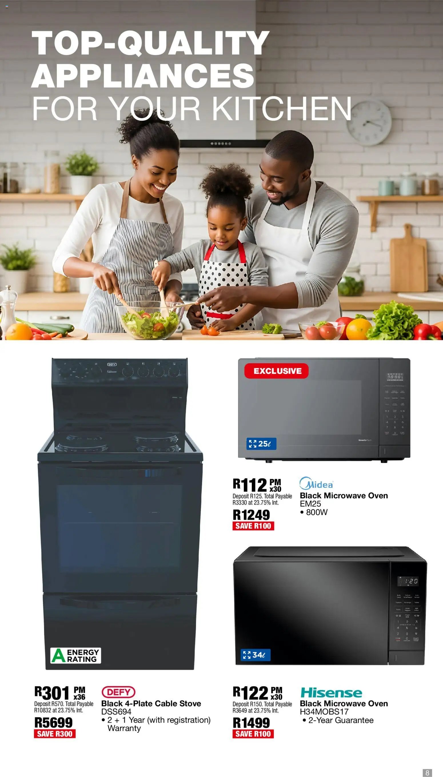 New OK Furniture catalogue – valid from 02.03.2026 | Page: 8 | Products: Oven, Microwave oven, Stove, Microwave