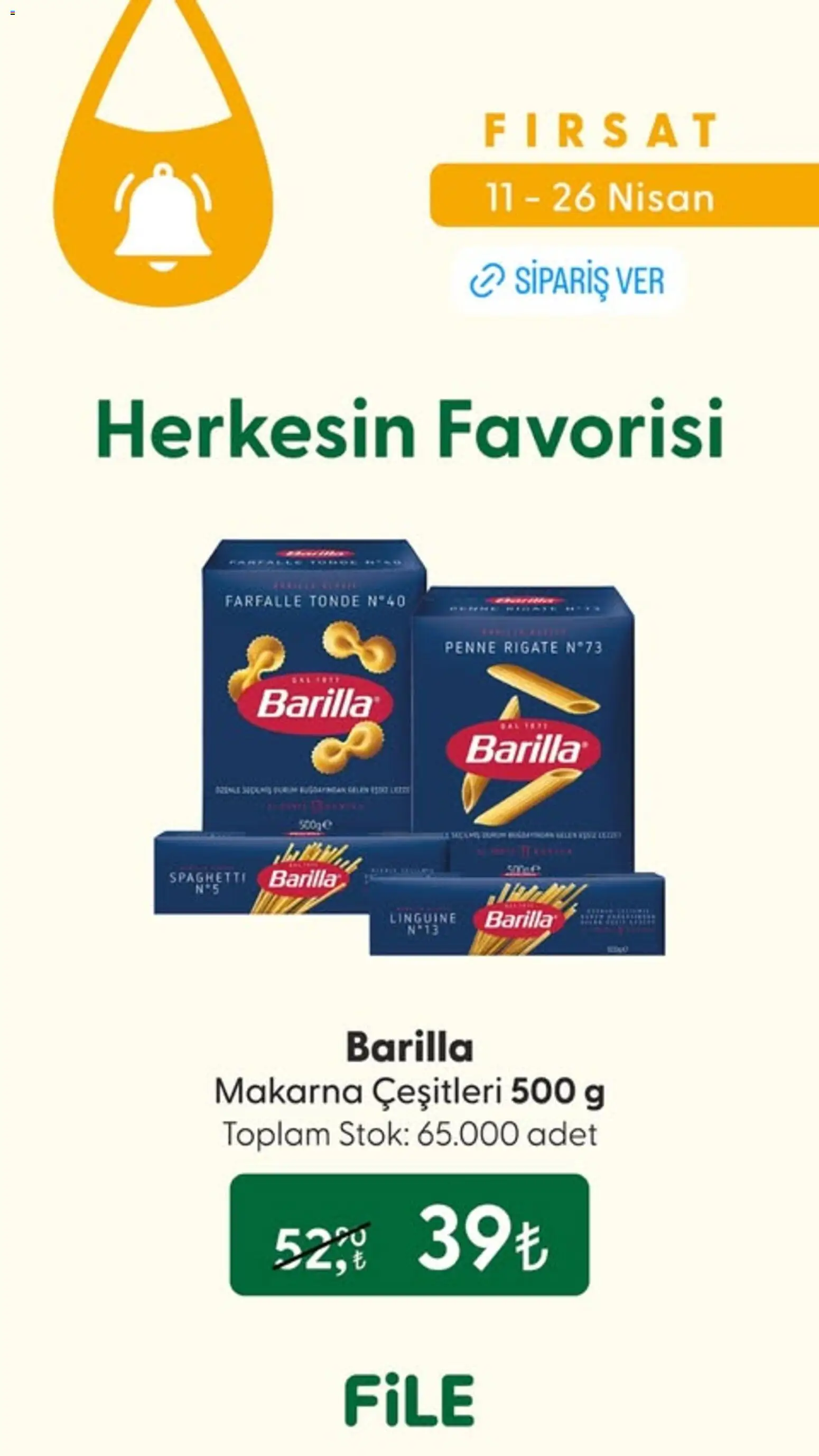 File Market Katalog - 11.04.2026 tarihinden itibaren geçerlidir | Sayfa: 2 | Ürünler: Makarna