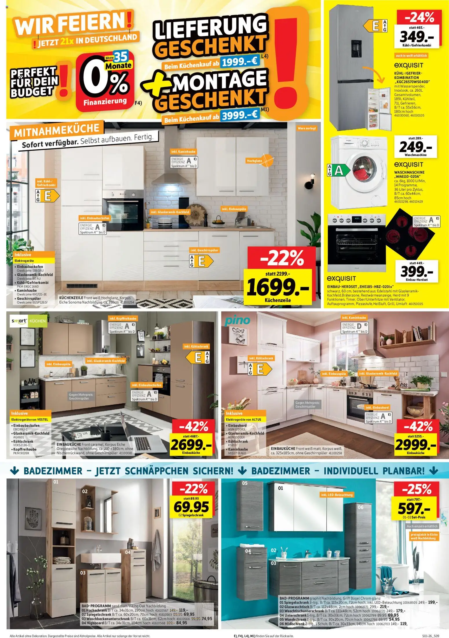 Sconto Prospekt 	 – gültig ab 22.12.2025 | Seite: 9 | Produkte: HIghboard, Waschmaschine, Spiegelschrank, Hochschrank