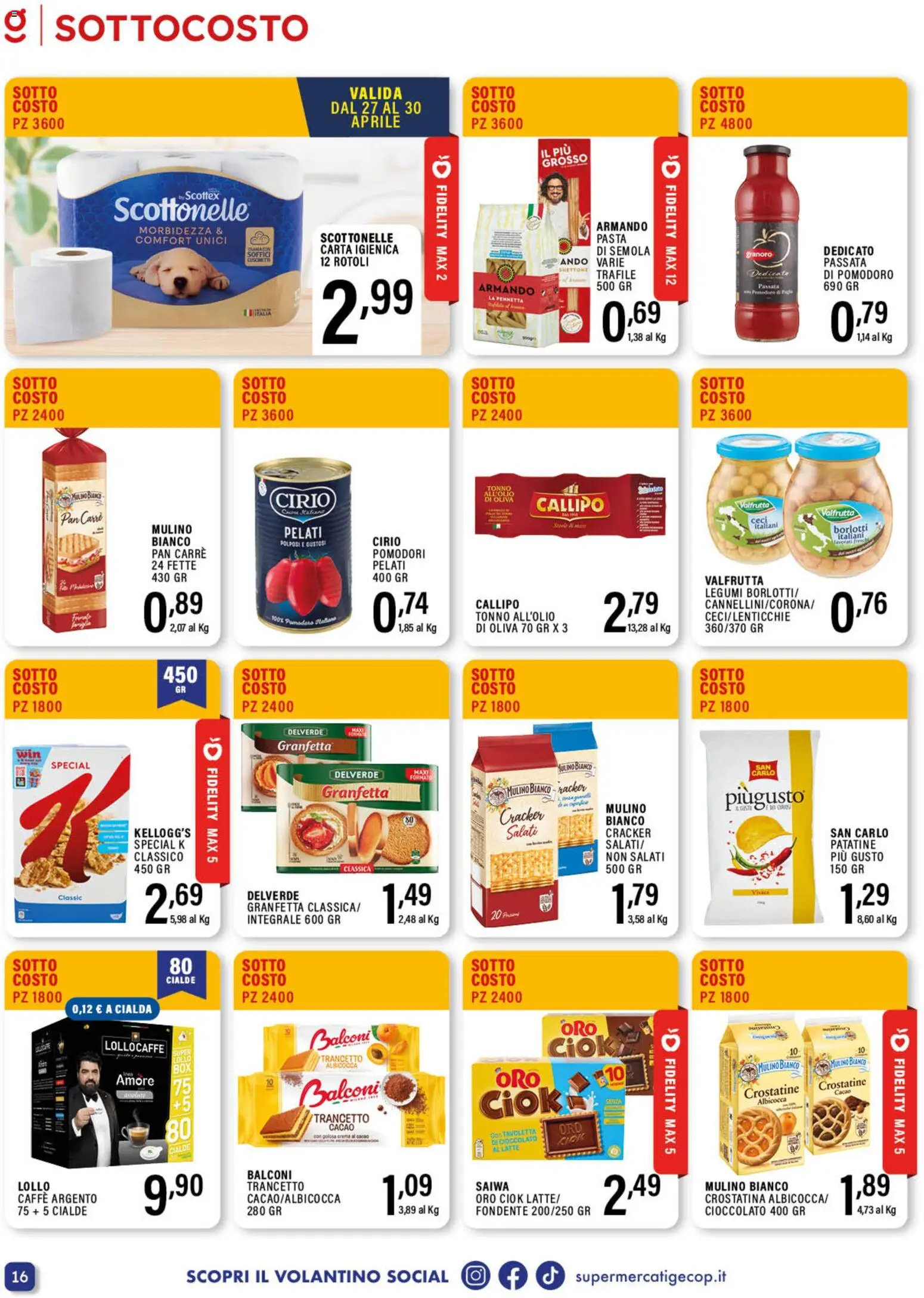 Volantino GECOP del 20.04.2026 | Pagina: 16 | Prodotti: Carta igienica, Cioccolato, Crostatine, Pomodori