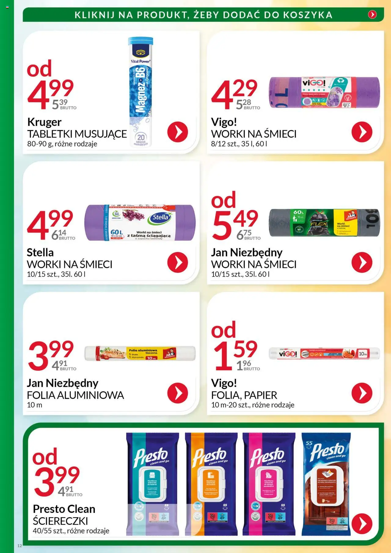 Eurocash Gazetka - Katalog Artykułów Chemicznych od 01.08.2025 | Strona: 12 | Produkty: Por
