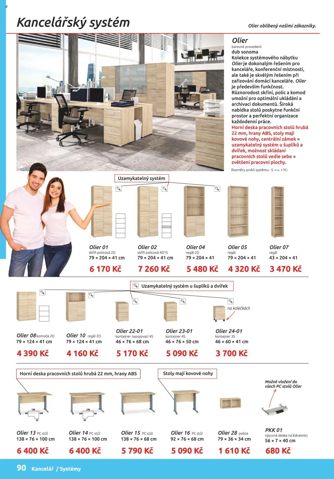 ORFA nábytek katalog 2025-2026 od 01.10.2025 | Strana: 90 | Produkty: PC, Regál, Stůl, Police