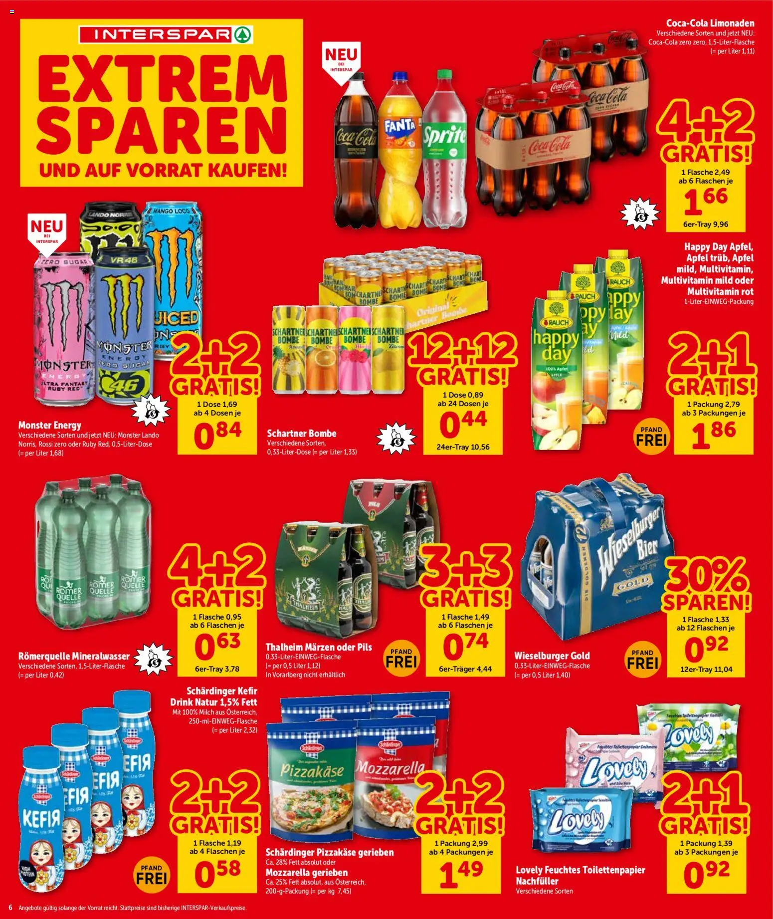 Interspar Flugblatt- Wien gültig ab 23.04.2026 | Seite: 6 | Produkte: Mango, Milch, Bier, Papier blanc