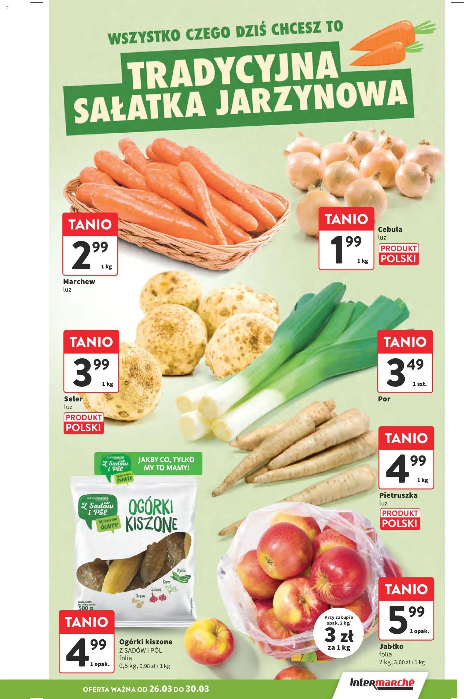 Intermarche gazetka od 26.03.2026 | Strona: 17 | Produkty: Pietruszka, Chrzan, Ogórki, Sałatka