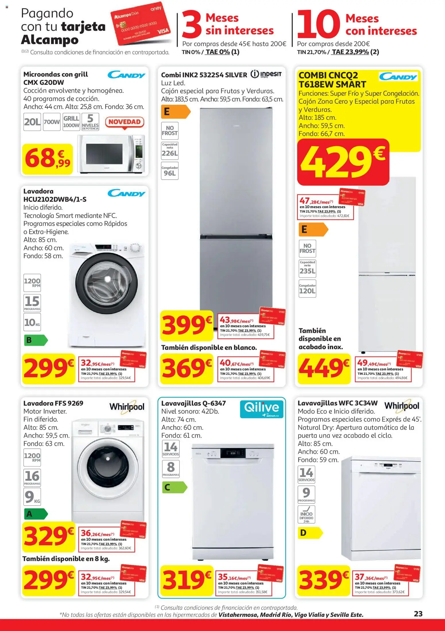 Alcampo - HG Unico Madrid │ válido desde el 29.12.2025 | Página: 23 | Productos: Congelador, Lavadora, Lavavajillas, Combi