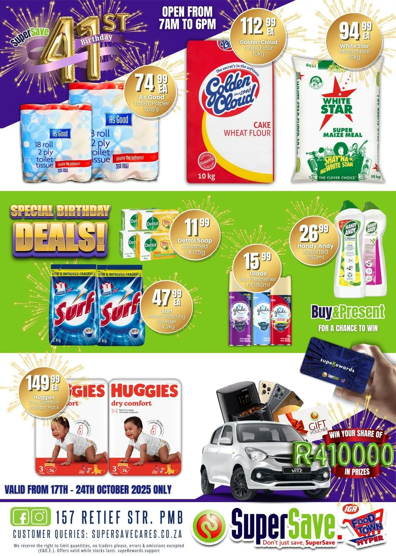 New Super Save catalogue – valid from 17.10.2025 | Page: 4 | Products: Powder, Soap, Paper, Toilet paper