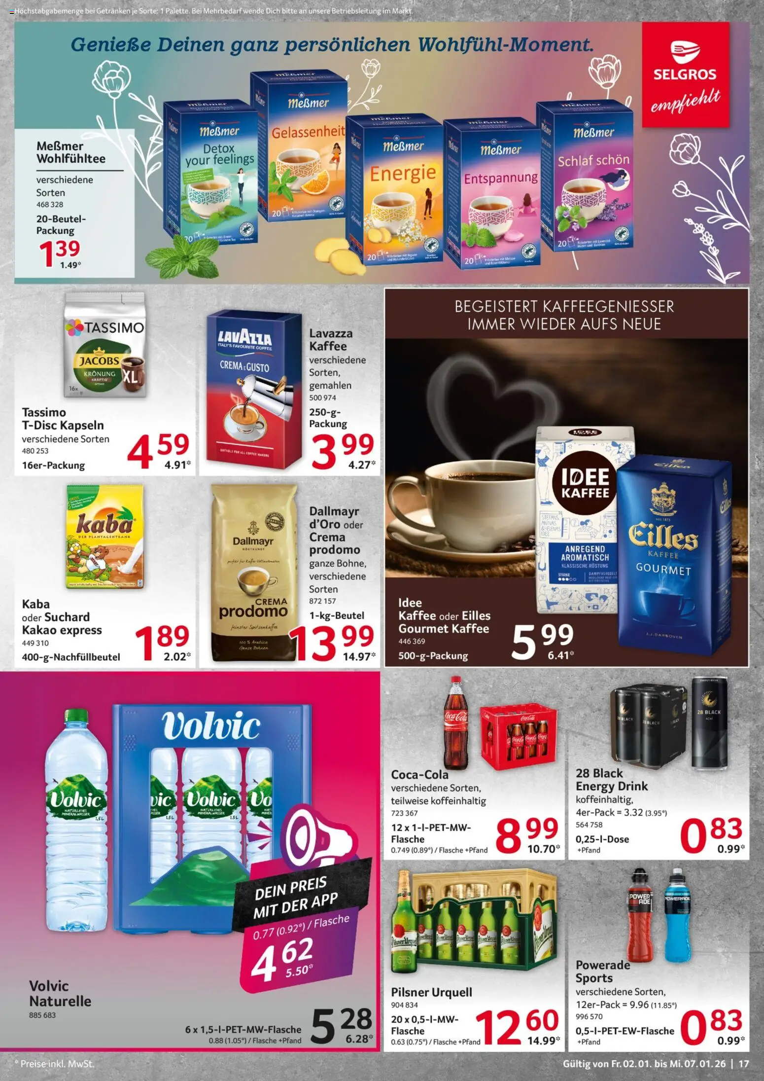 Selgros Prospekt 	 – gültig ab 02.01.2025 | Seite: 17 | Produkte: Lavazza, Powerade, Lavendel, Tassimo