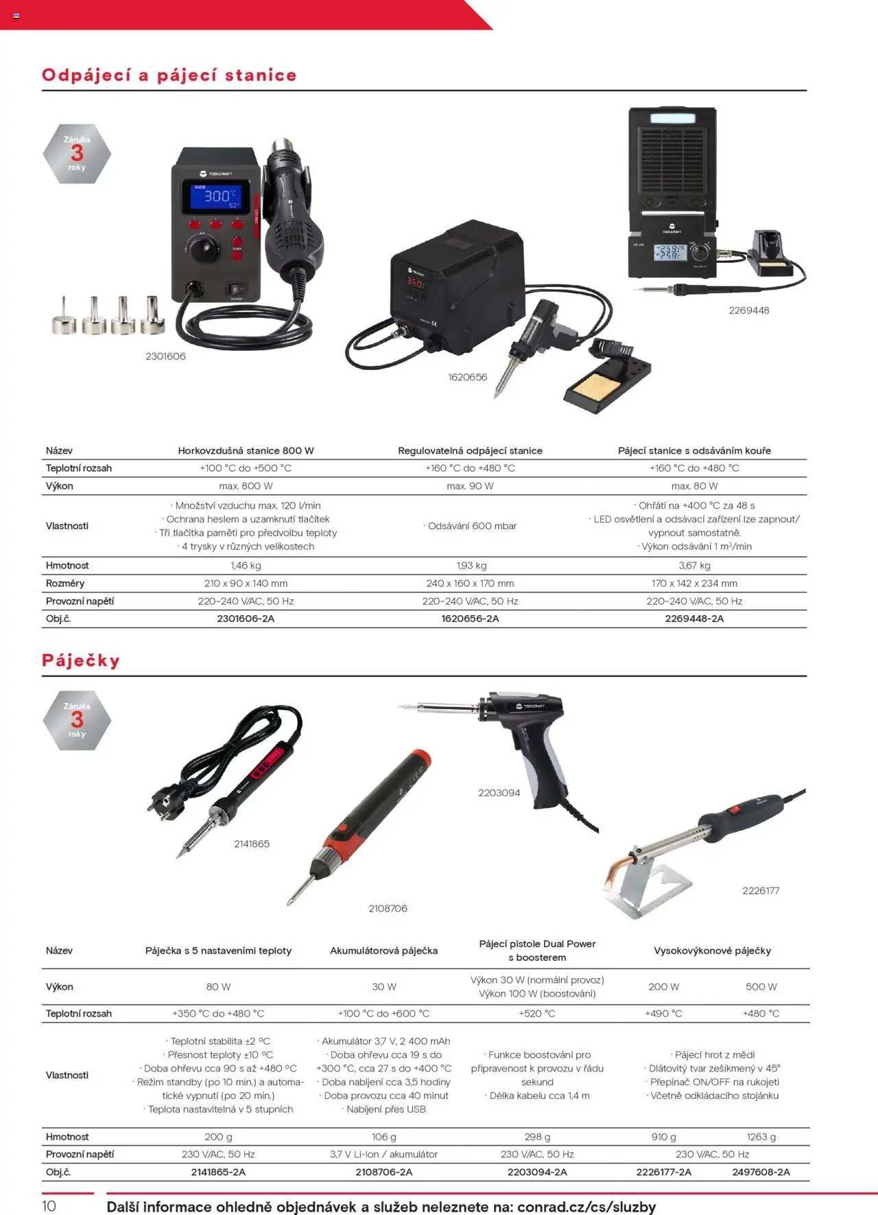 Conrad leták - Toolcraft od 11.02.2025 | Strana: 10 | Produkty: Hodiny, USB, Pájecí stanice, LED