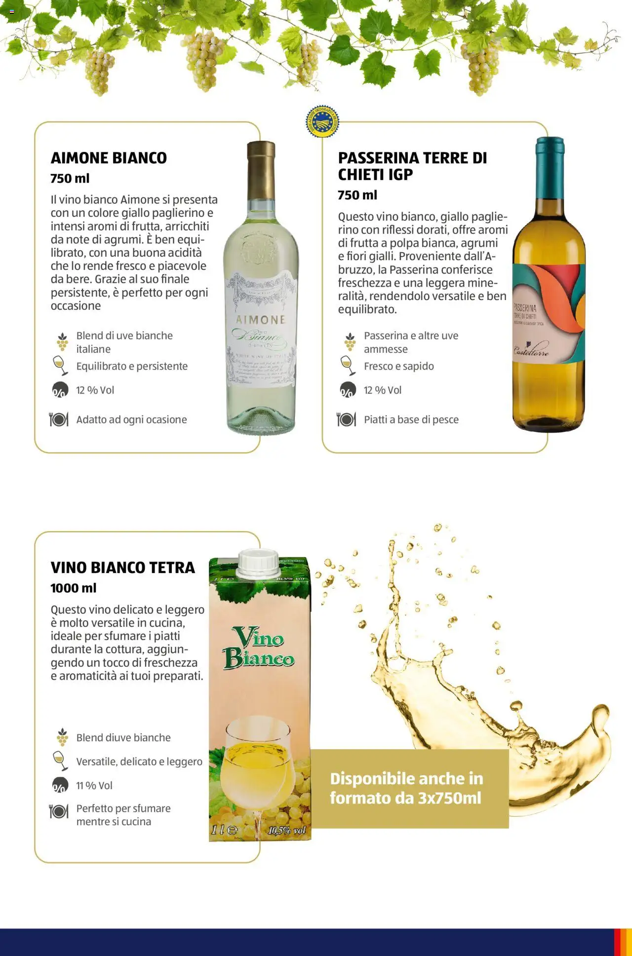 Volantino Aldi del 05.11.2024 | Pagina: 36 | Prodotti: Pesce, Frutta, Vino, Vino bianco