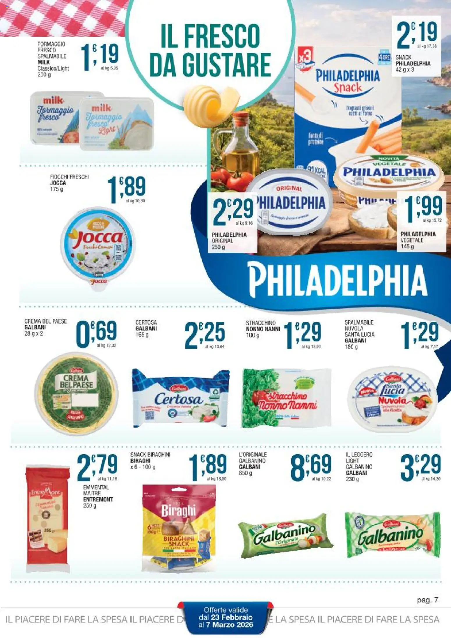 Volantino Sidis del 23.02.2026 | Pagina: 7 | Prodotti: Crema, Fiocchi, Stracchino, Grissini